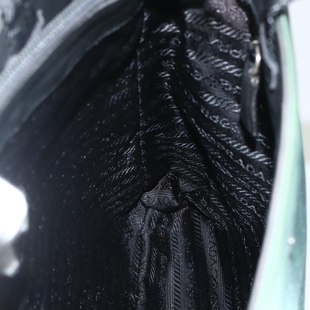 PRADA Tote Bag Nylon Green Silver Auth 155085