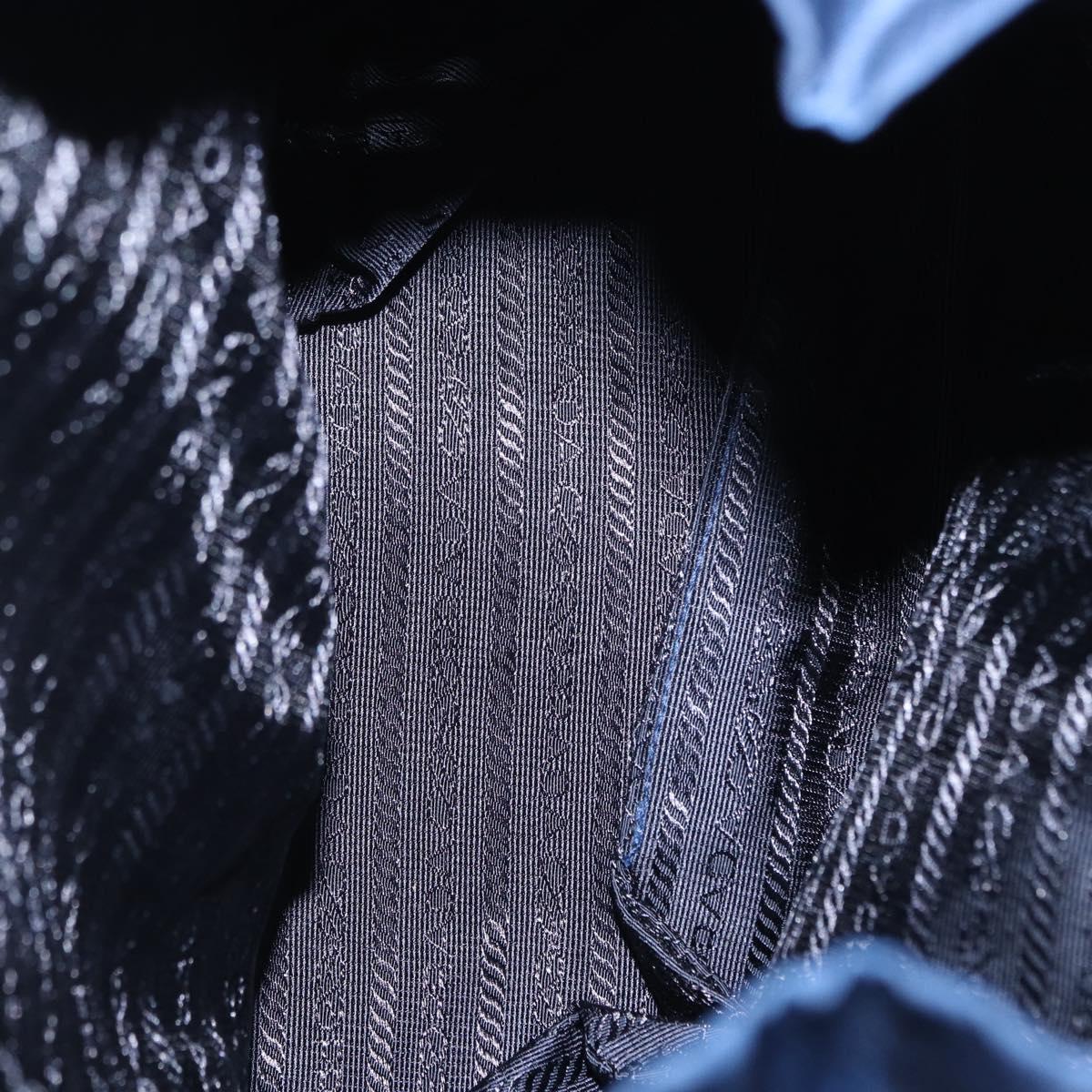 PRADA Backpack Nylon Blue Silver Auth 155086V