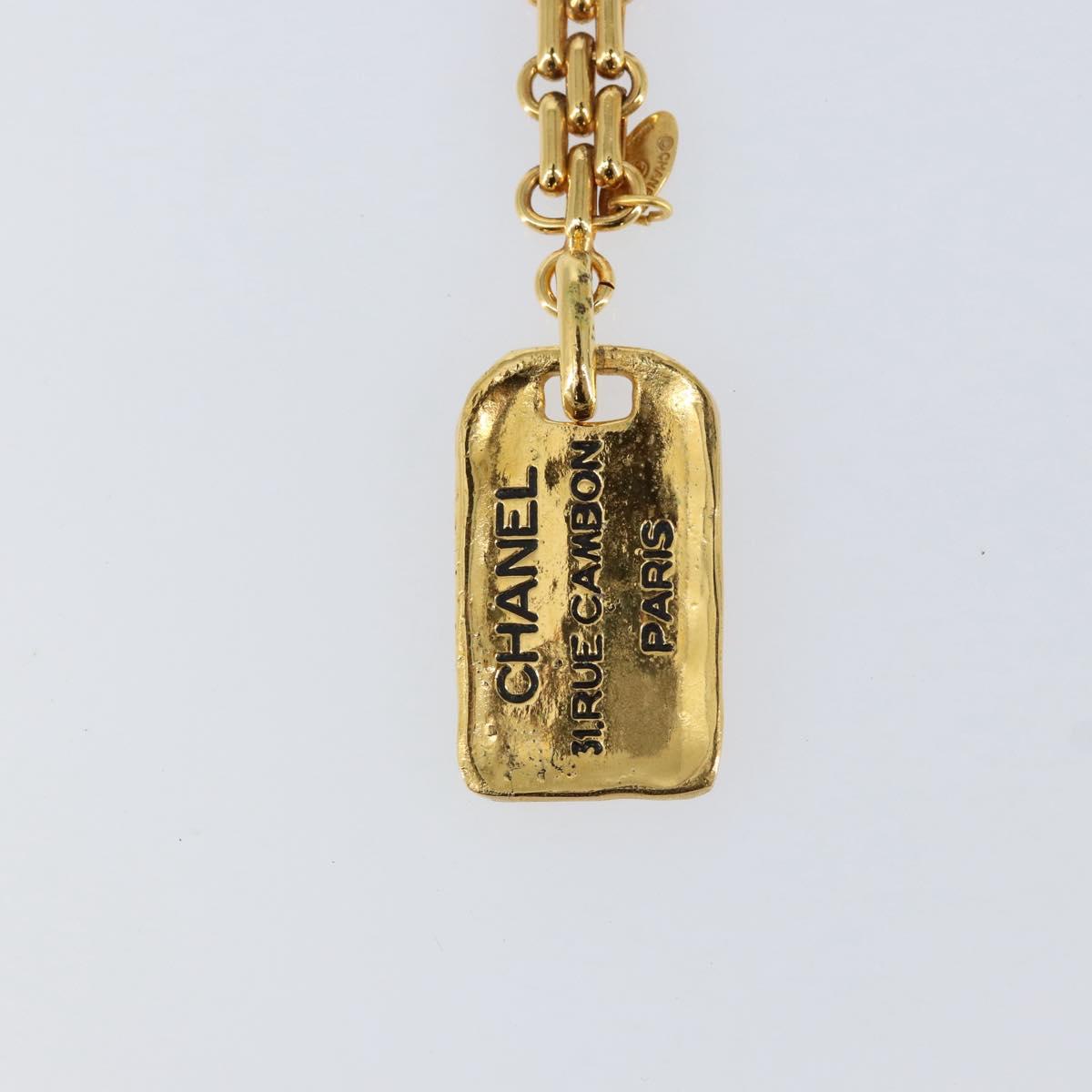 CHANEL Key Holder metal Gold CC Auth 155091V
