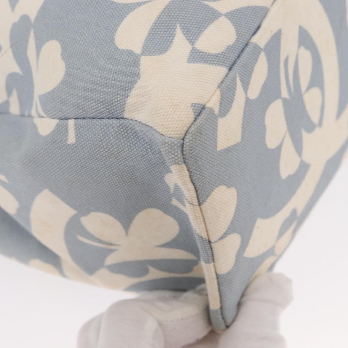 CHANEL Chain Shoulder Bag Canvas Gold Light Blue CC Auth 155097