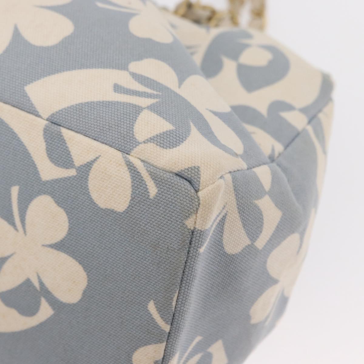 CHANEL Chain Shoulder Bag Canvas Gold Light Blue CC Auth 155097