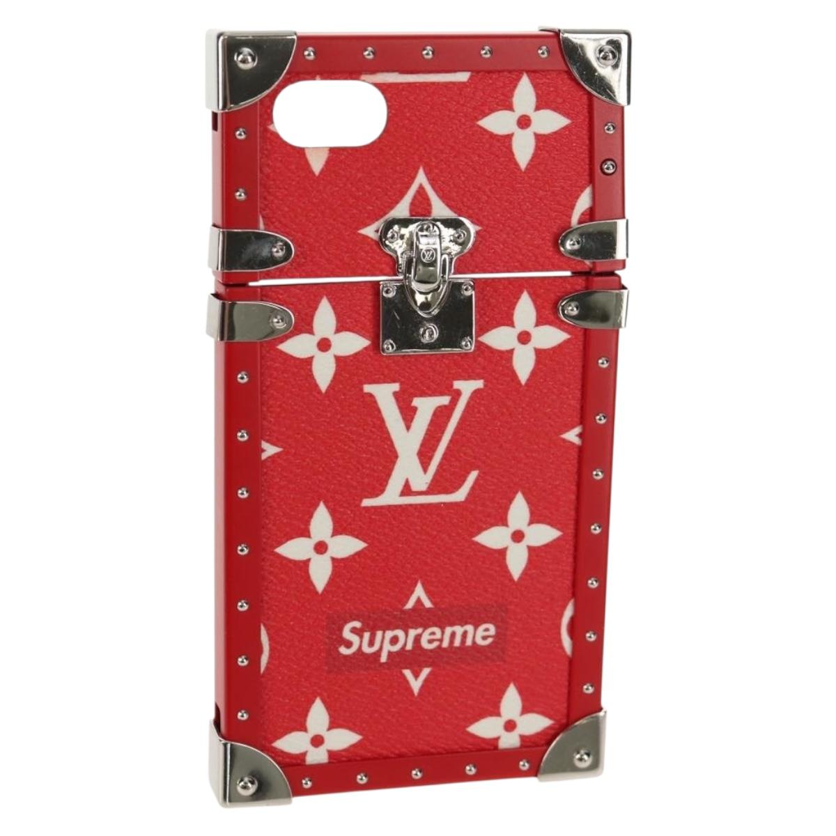 LOUIS VUITTON Louis Vuitton × Supreme iPhone 7 Case Red M67758 LV Auth 155103M