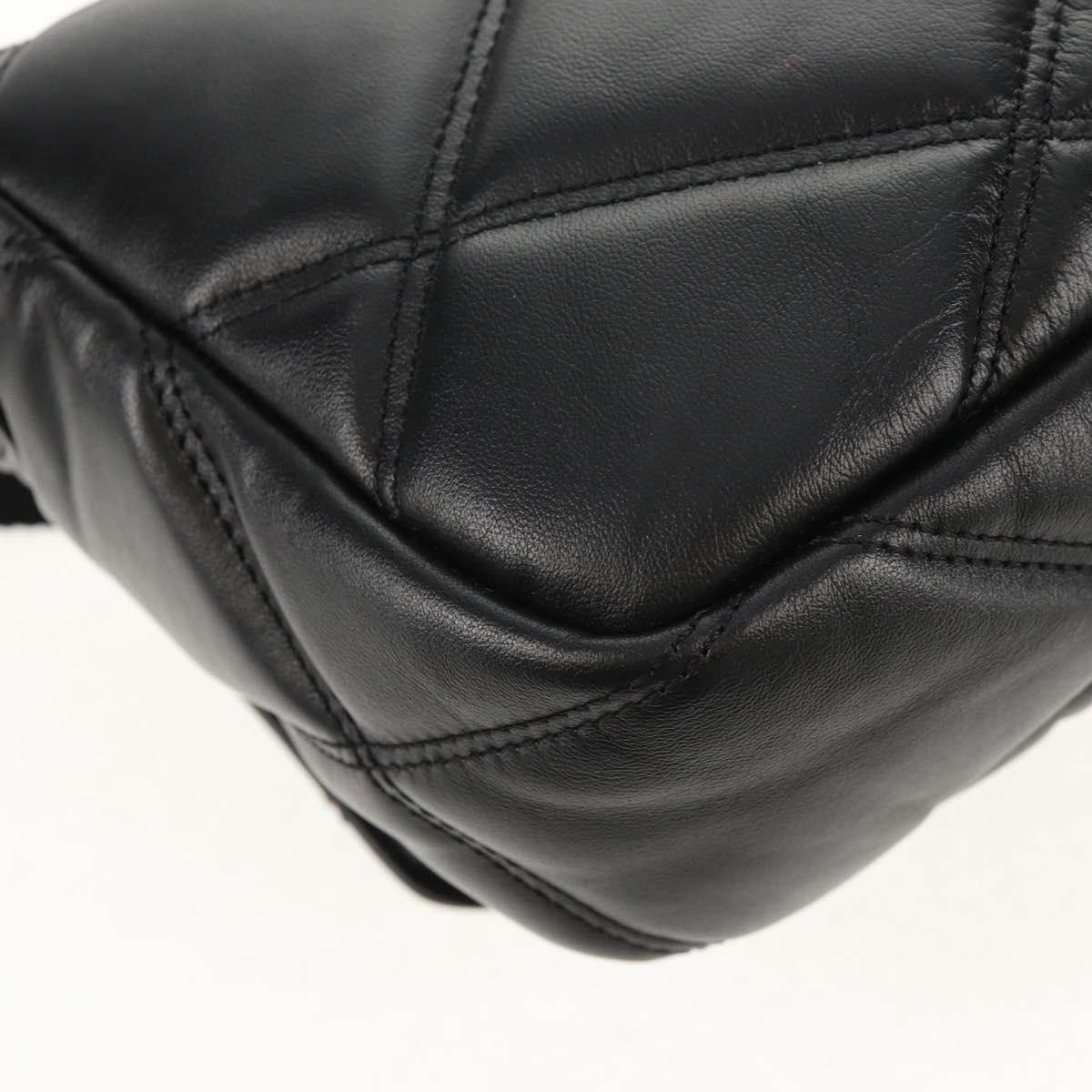 VERSACE Medusa Shoulder Bag Leather Black Gold Auth 155105A