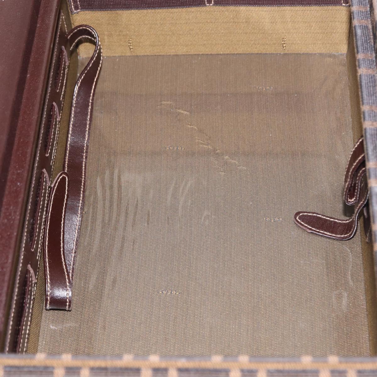 FENDI Vanity Case Zucca Canvas Black Brown Auth 155108SAV