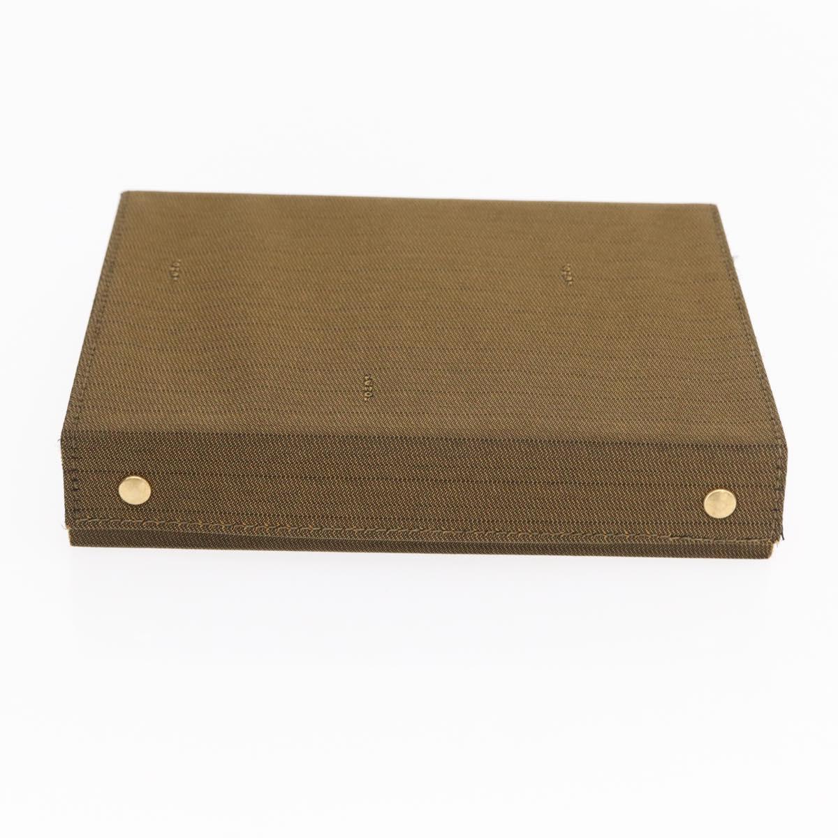 FENDI Vanity Case Zucca Canvas Black Brown Auth 155108SAV