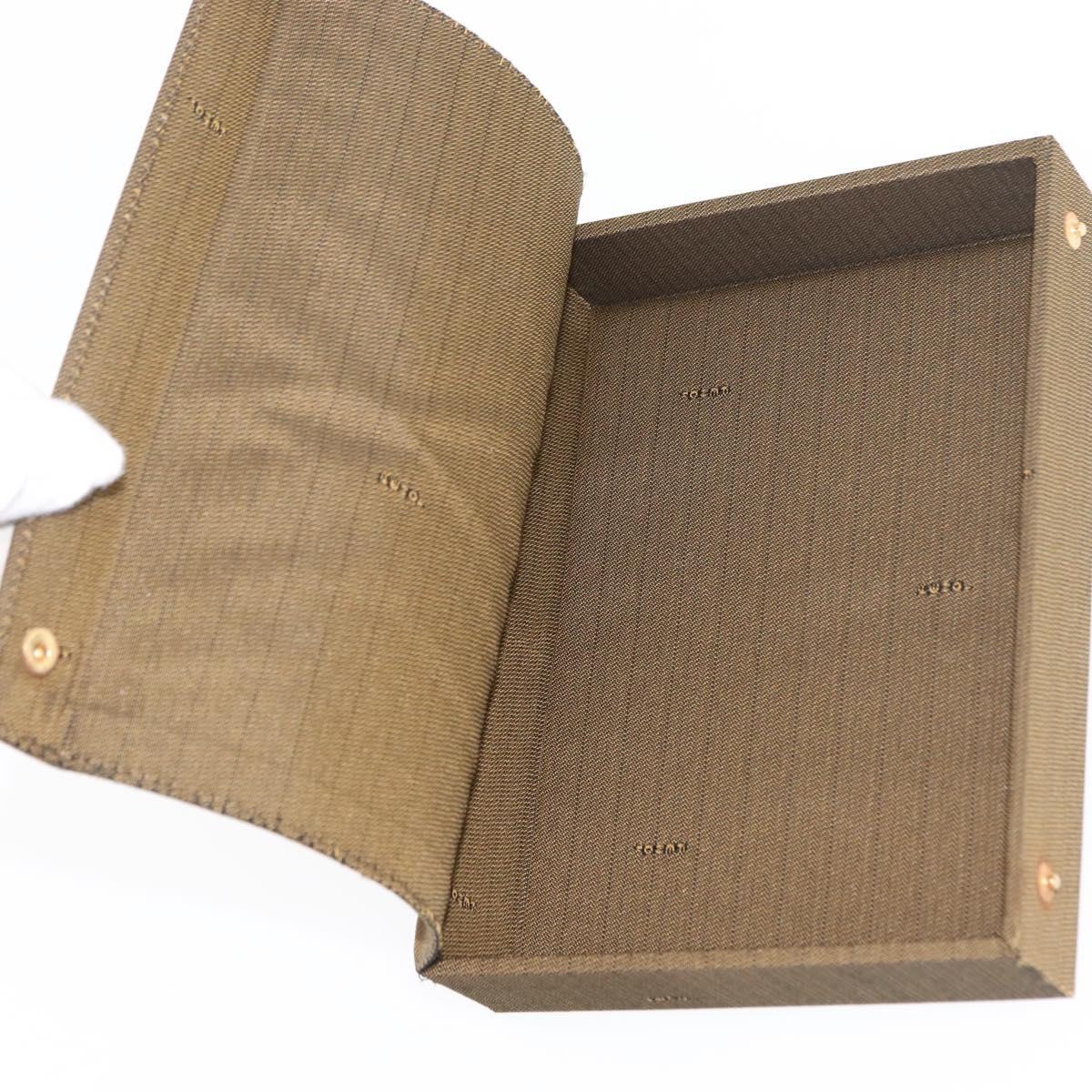 FENDI Vanity Case Zucca Canvas Black Brown Auth 155108SAV