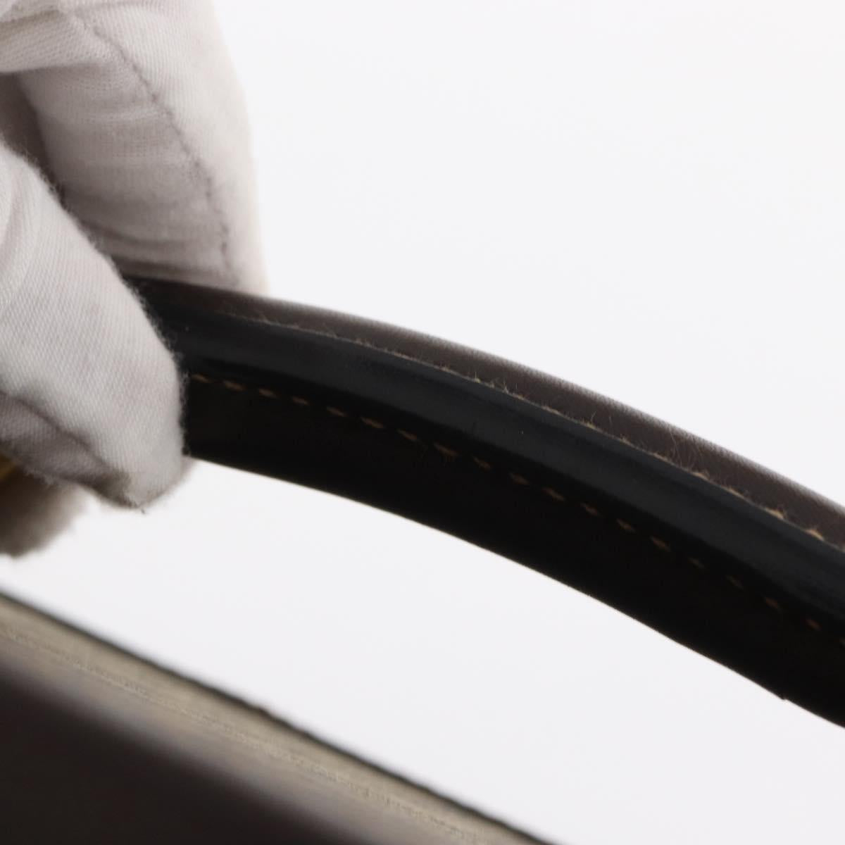 FENDI Vanity Case Zucca Canvas Black Brown Auth 155108SAV