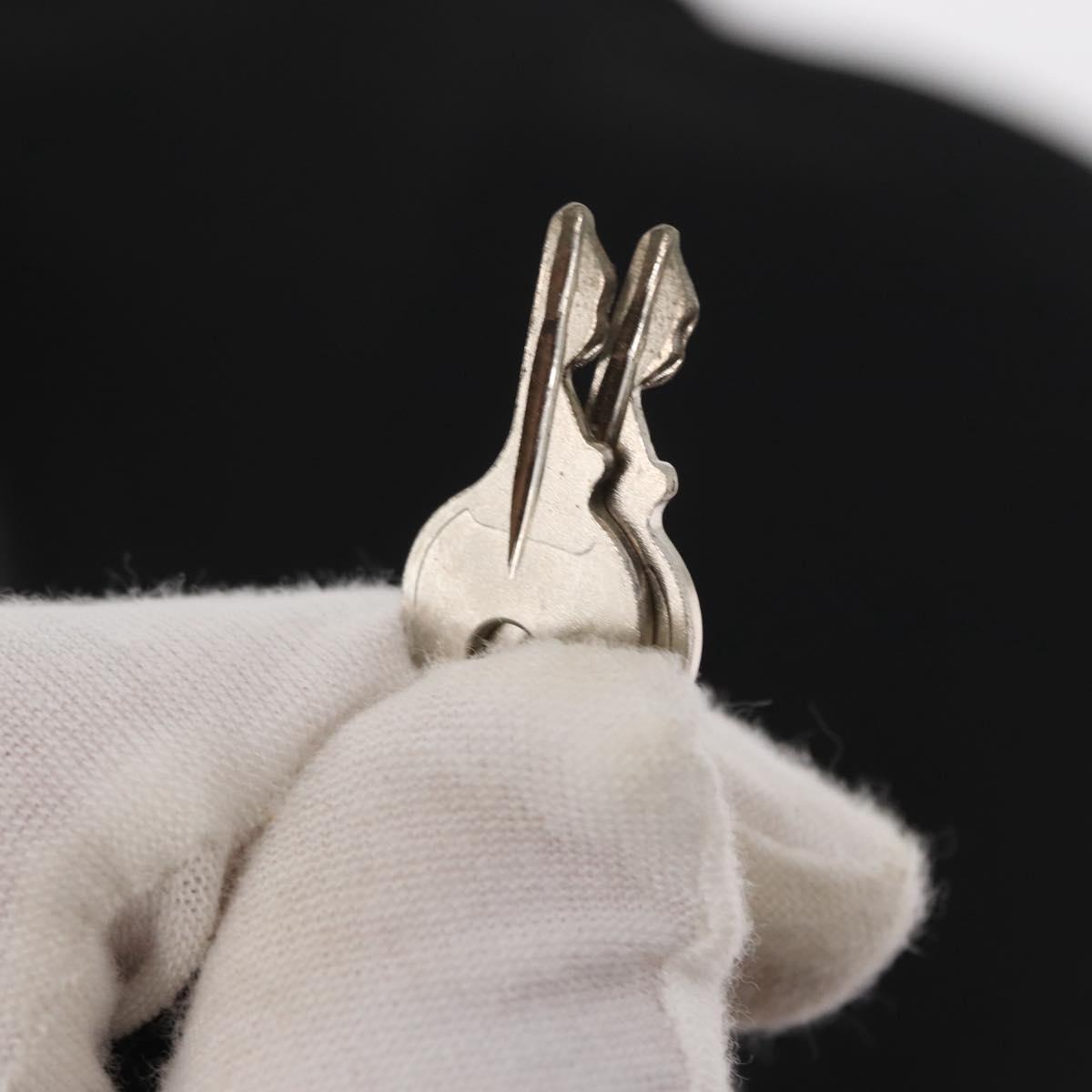 PRADA Hand Bag Nylon Black Silver Auth 155111