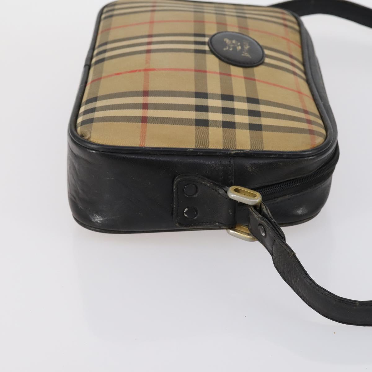 Burberrys Nova Check Shoulder Bag Nylon Canvas 2 Set Beige Auth 155112