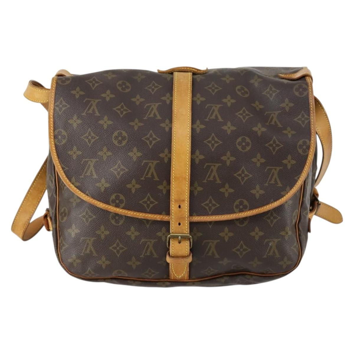 LOUIS VUITTON Monogram Saumur 35 Shoulder Bag M42254 LV Auth 155140