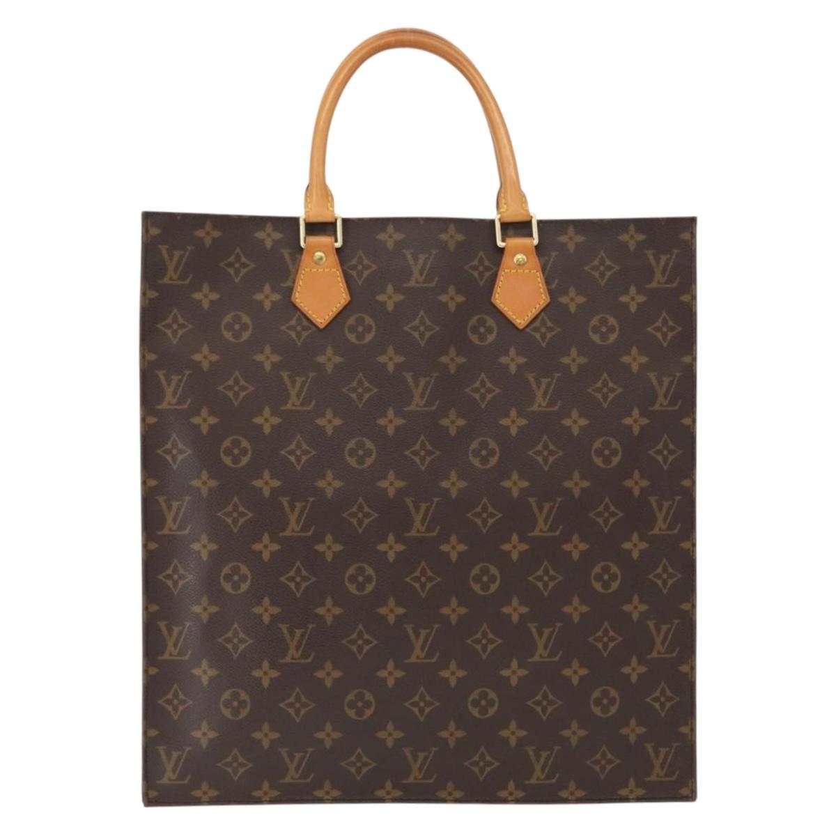 LOUIS VUITTON Monogram Sac Plat Hand Bag M51140 LV Auth 155141