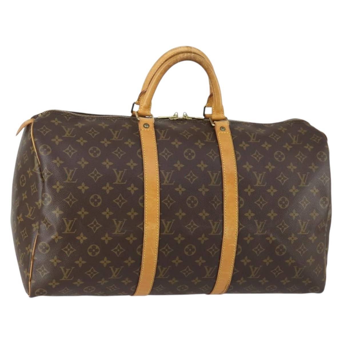 LOUIS VUITTON Monogram Keepall 50 Boston Bag M41426 LV Auth 155160