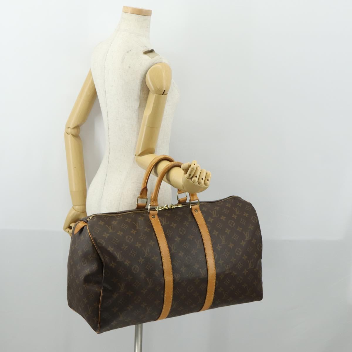 LOUIS VUITTON Monogram Keepall 50 Boston Bag M41426 LV Auth 155160
