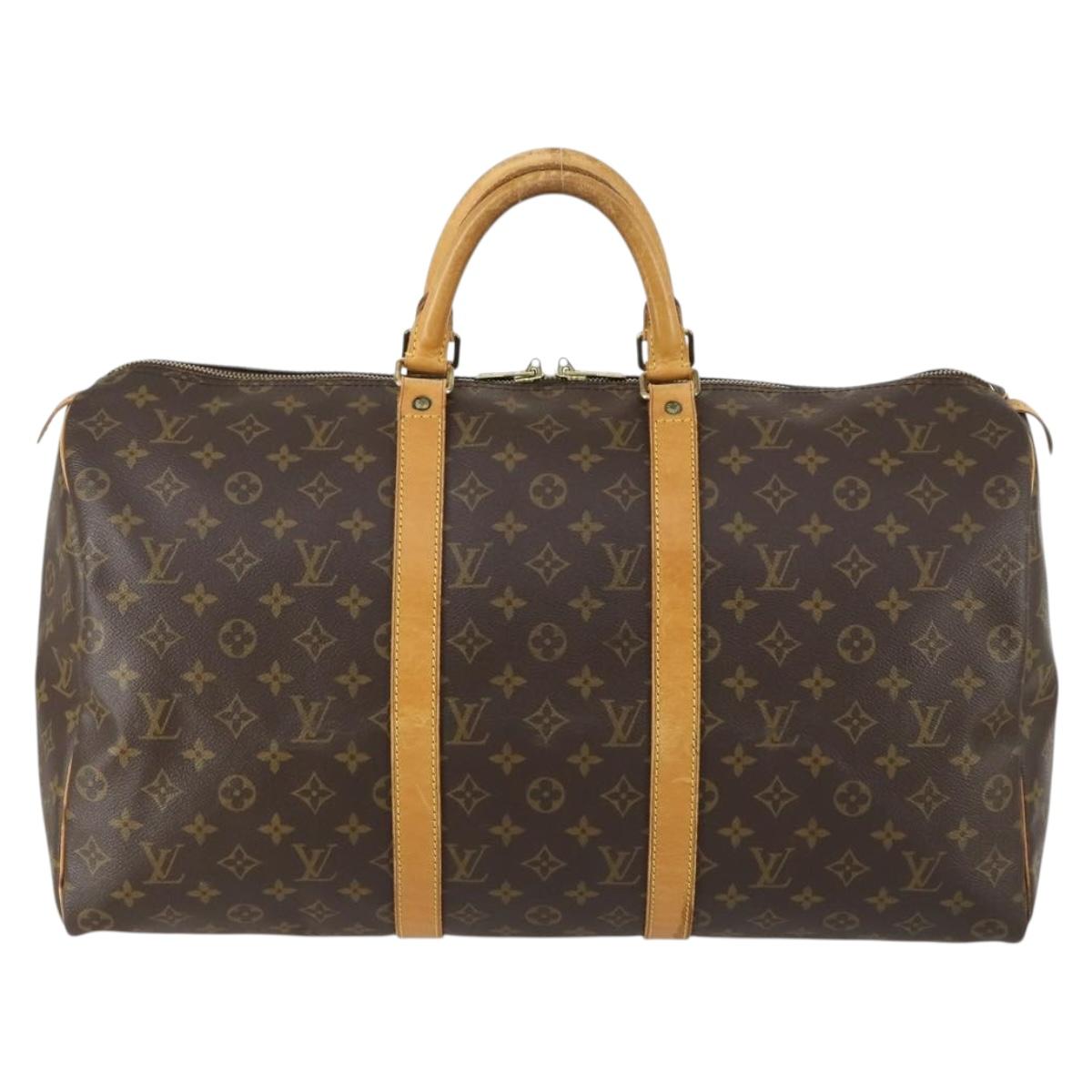LOUIS VUITTON Monogram Keepall 50 Boston Bag M41426 LV Auth 155160