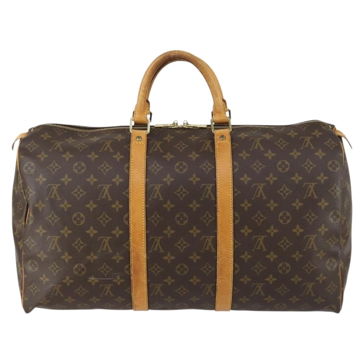 LOUIS VUITTON Monogram Keepall 50 Boston Bag M41426 LV Auth 155160