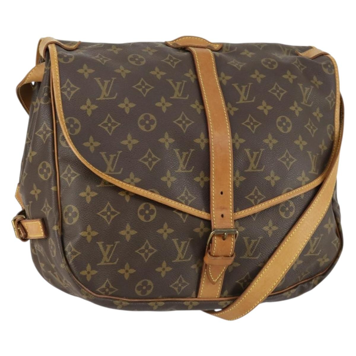 LOUIS VUITTON Monogram Saumur 35 Shoulder Bag M42254 LV Auth 155167
