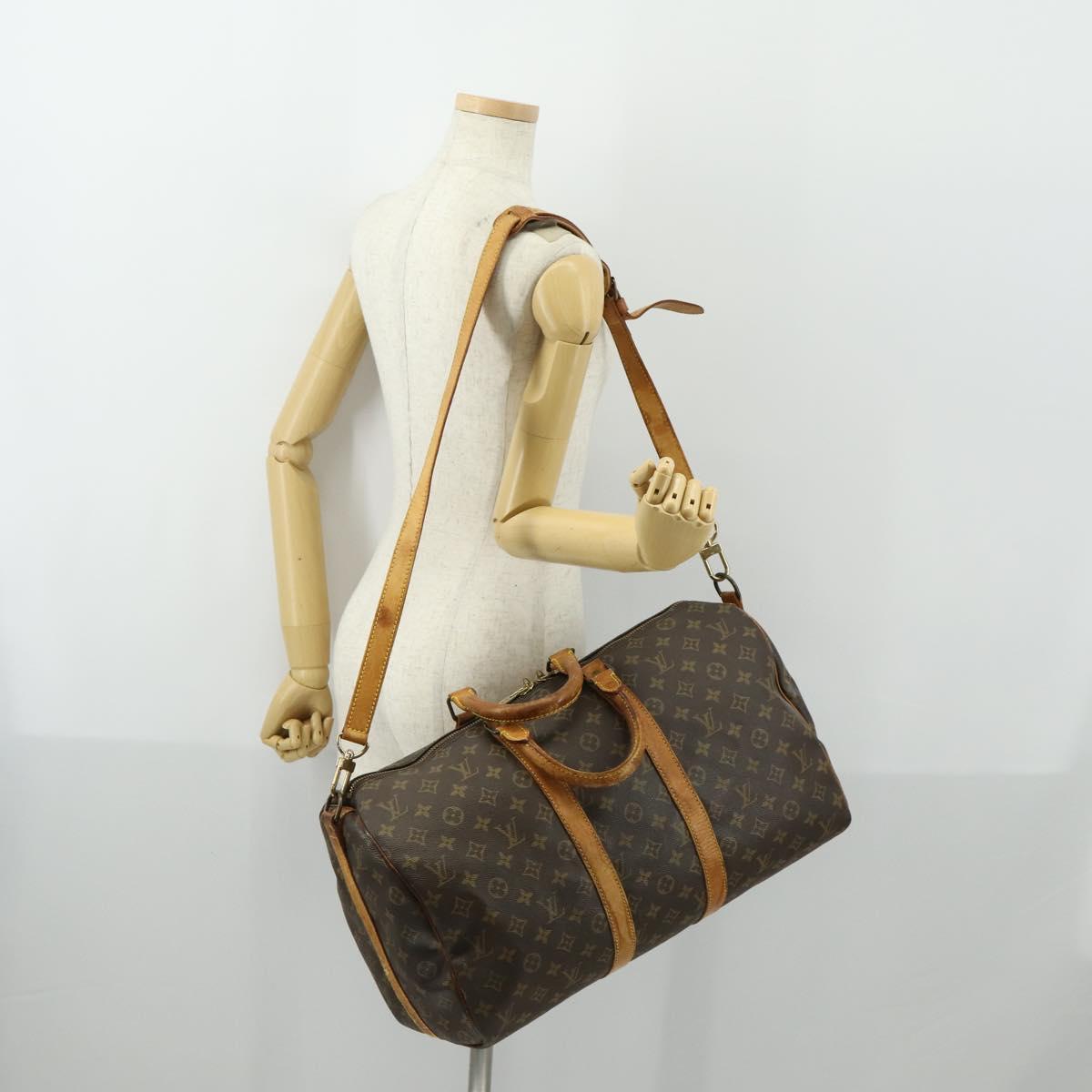 LOUIS VUITTON Monogram Keepall Bandouliere 45 Boston Bag M41418 LV Auth 155169