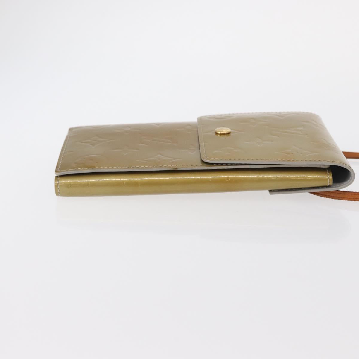 LOUIS VUITTON Monogram Vernis Walker Wallet Gris M91031 LV Auth 155176