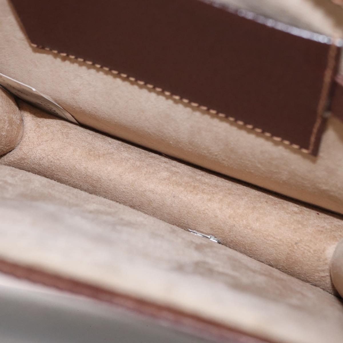 GUCCI Shoulder Bag Leather Gold Brown Auth 155188