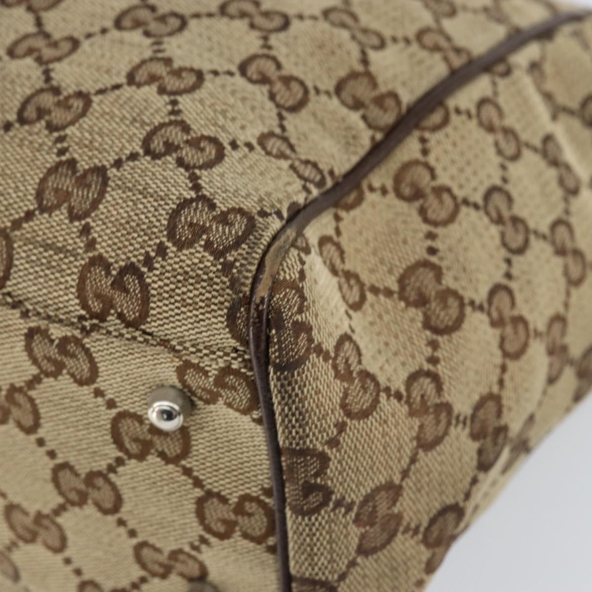 GUCCI GG Canvas Web Sherry Line Hand Bag Beige Red Green 145810 Auth 155191