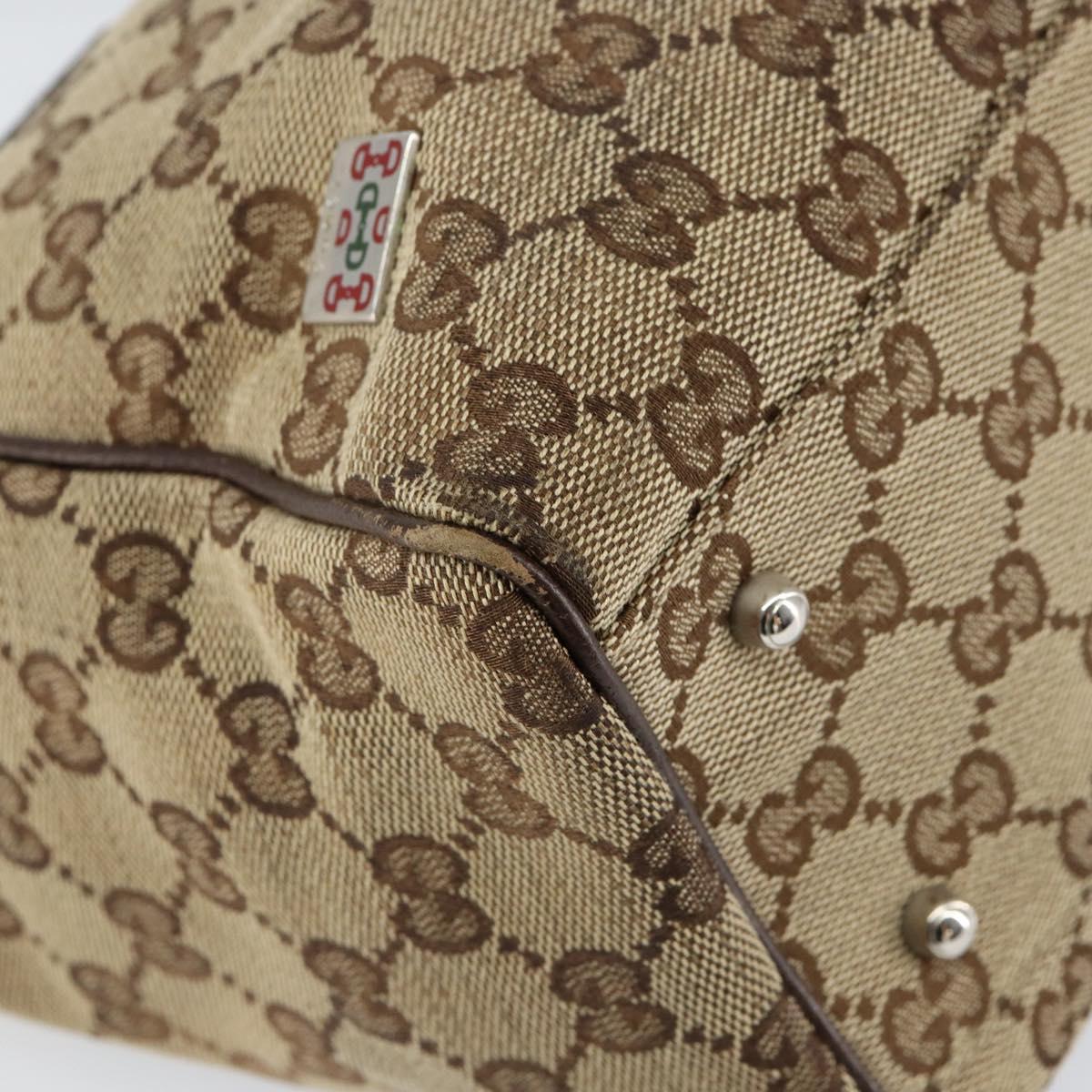 GUCCI GG Canvas Web Sherry Line Hand Bag Beige Red Green 145810 Auth 155191