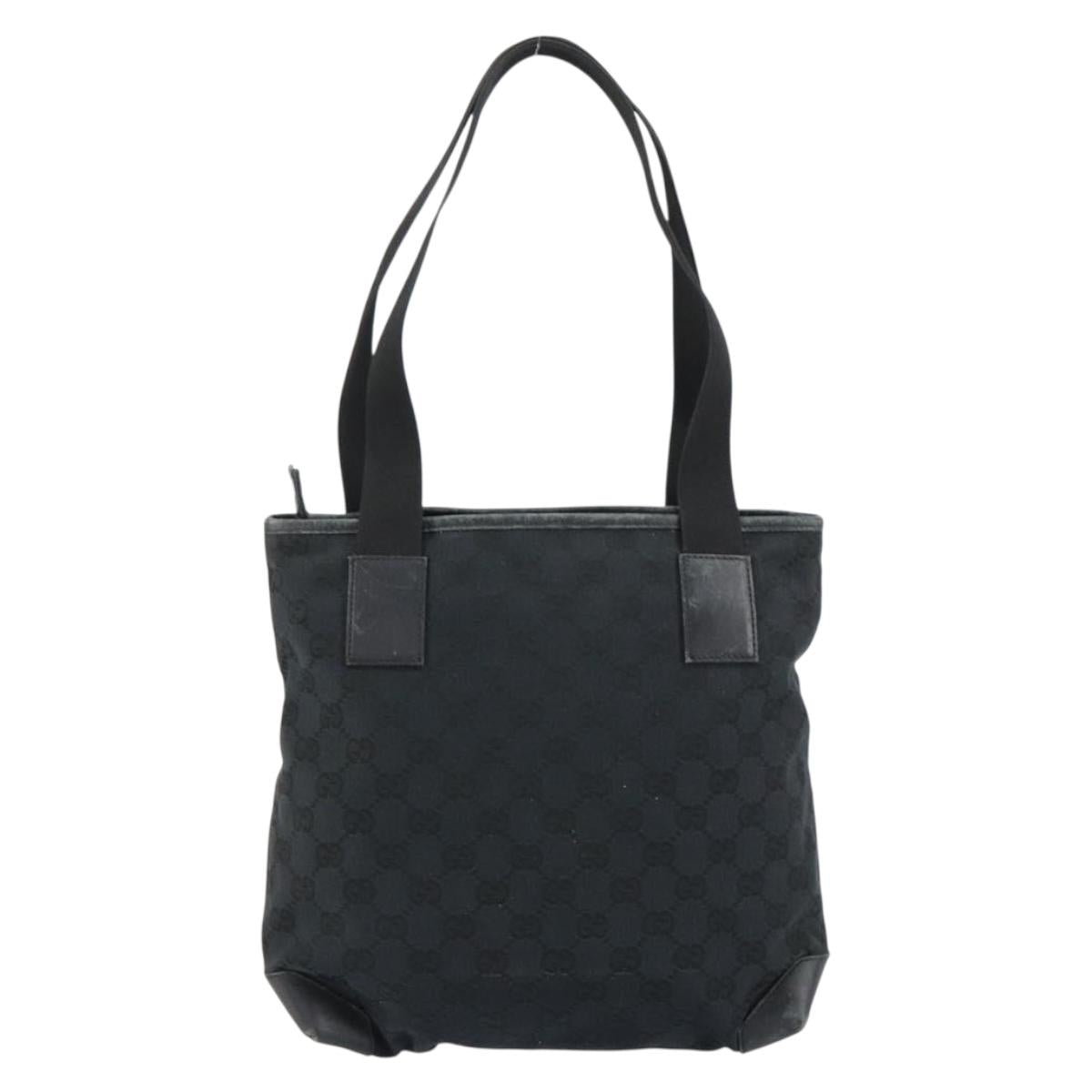 GUCCI GG Canvas Hand Bag Black 019 0402 Auth 155192