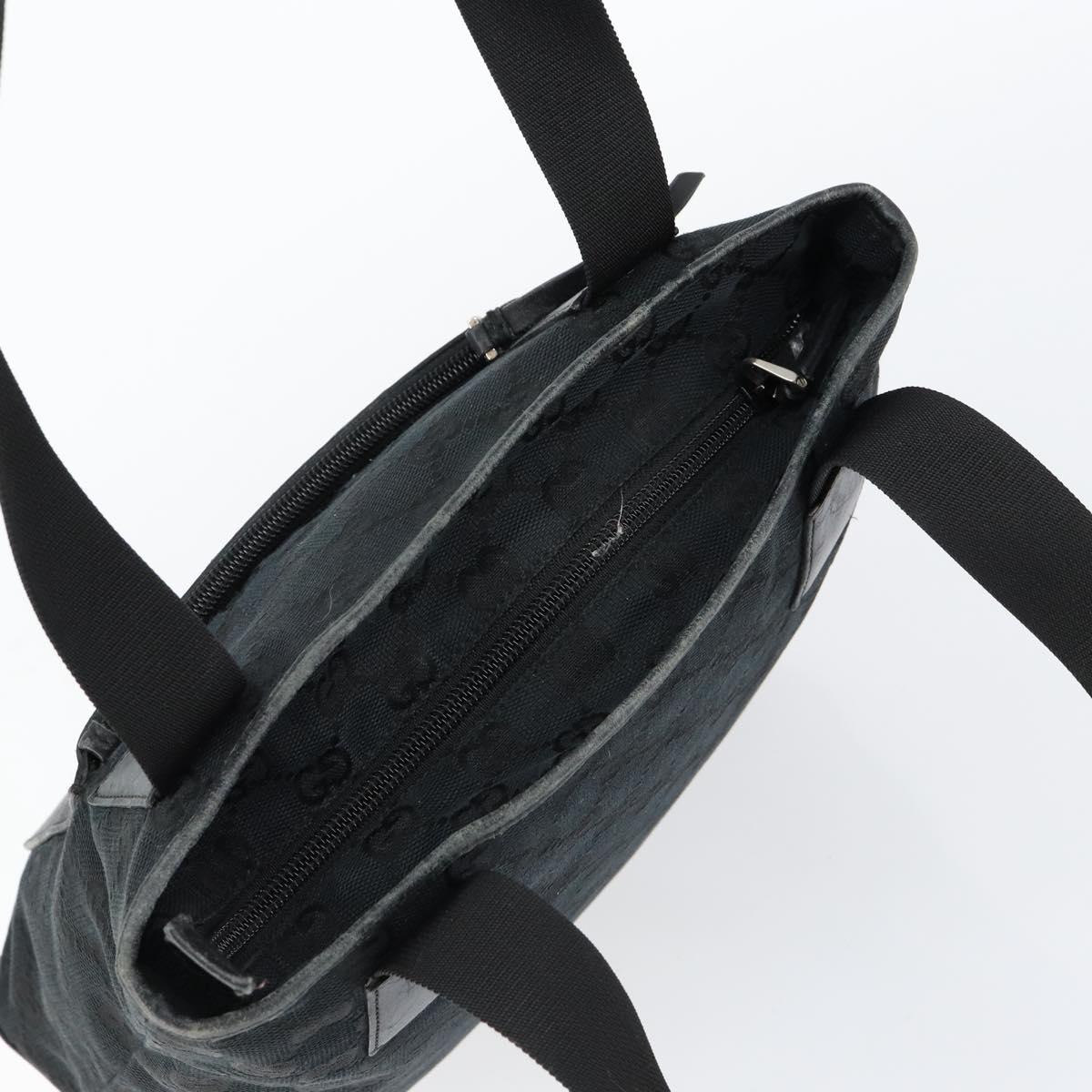 GUCCI GG Canvas Hand Bag Black 019 0402 Auth 155192