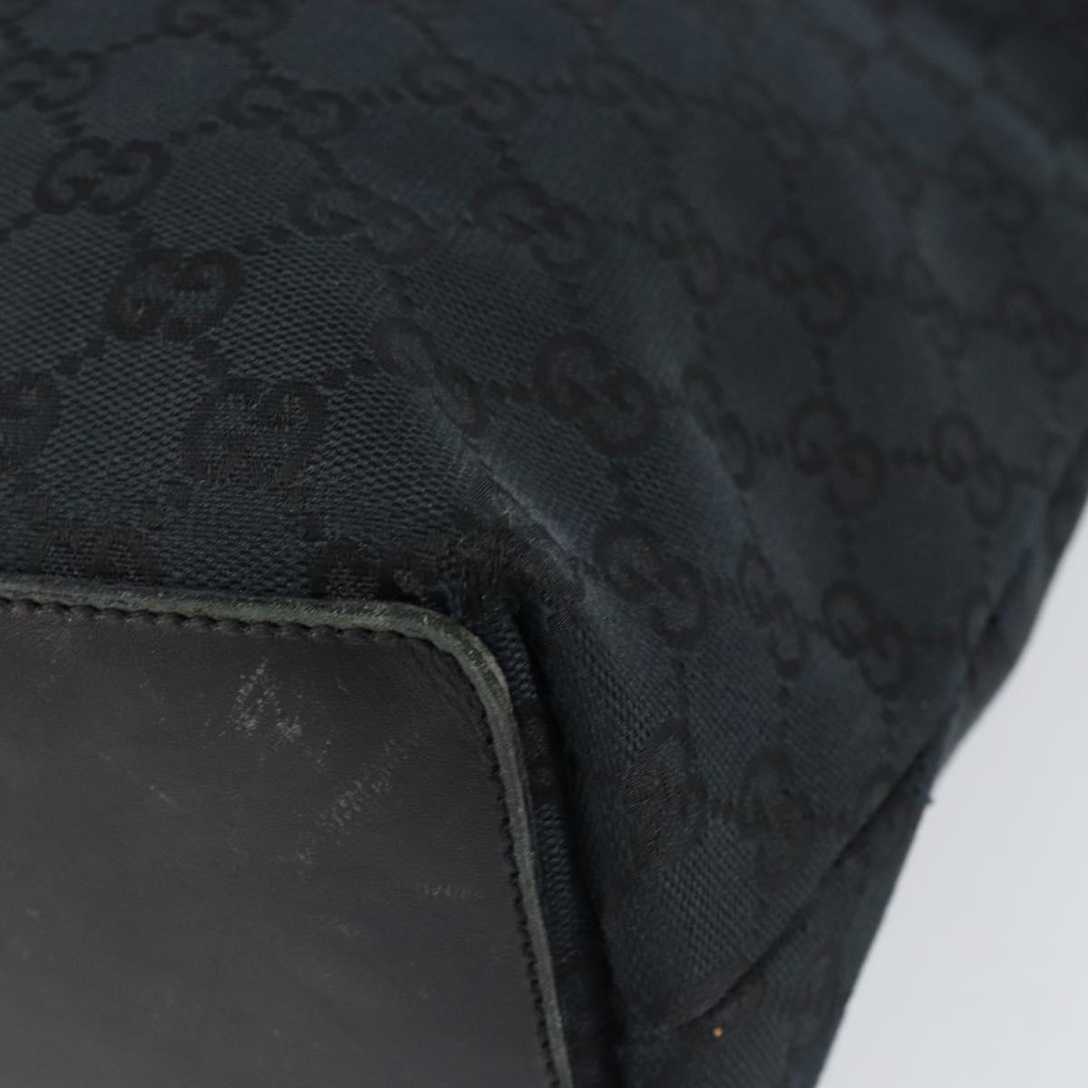 GUCCI GG Canvas Tote Bag Black Gold 002 1098 Auth 155193