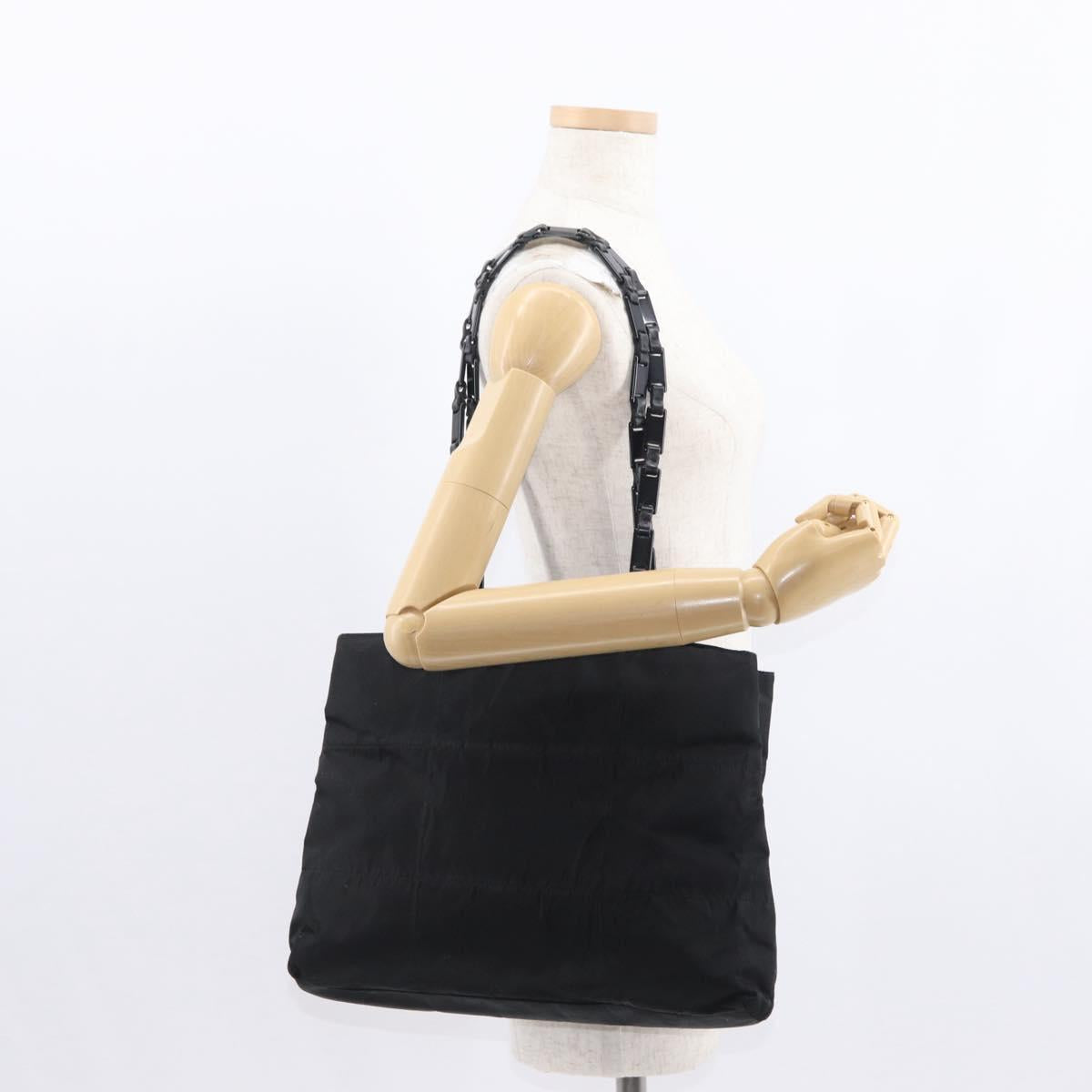 PRADA Tote Bag Nylon Black Auth 155194