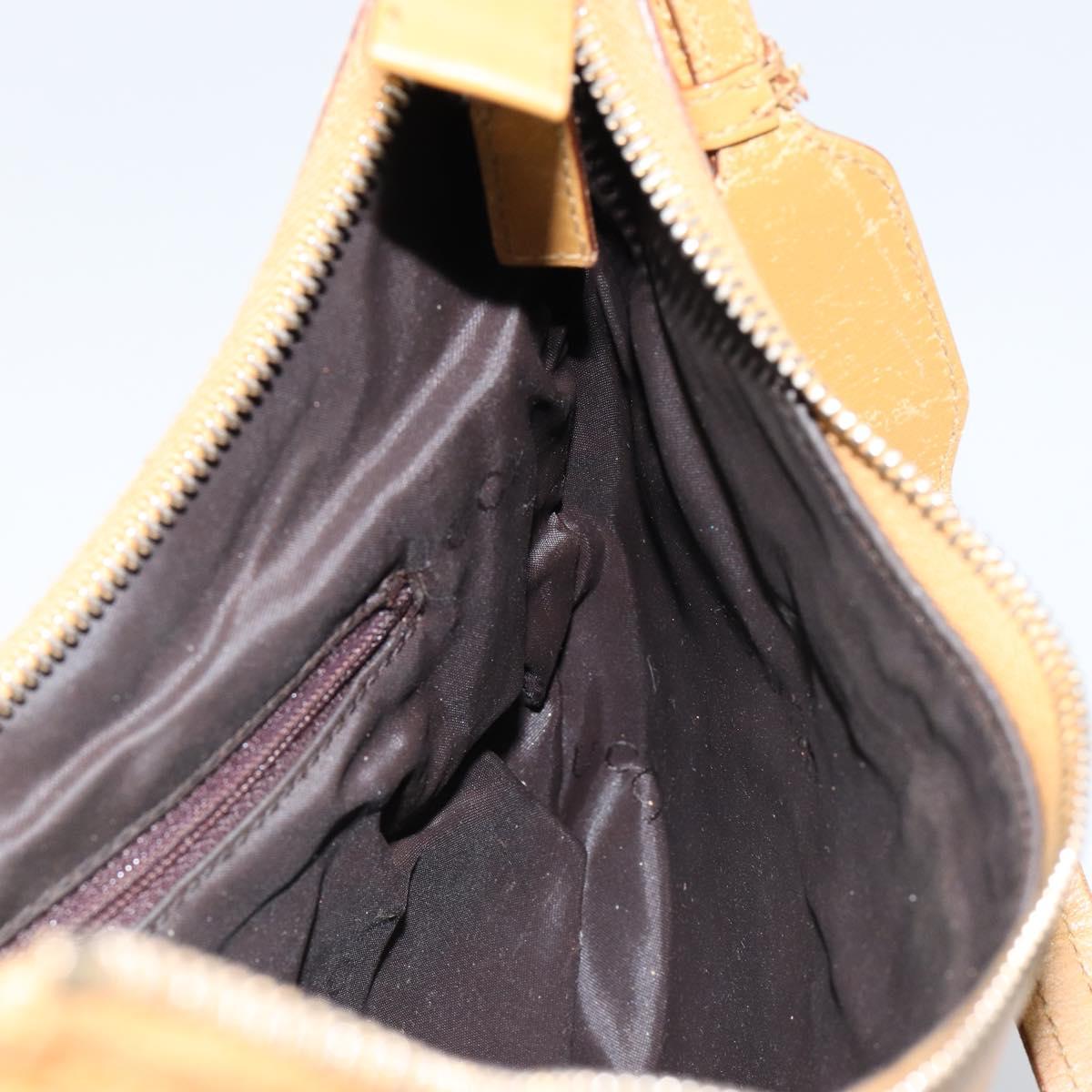 GUCCI GG Canvas Hand Bag Beige Gold Auth 155195