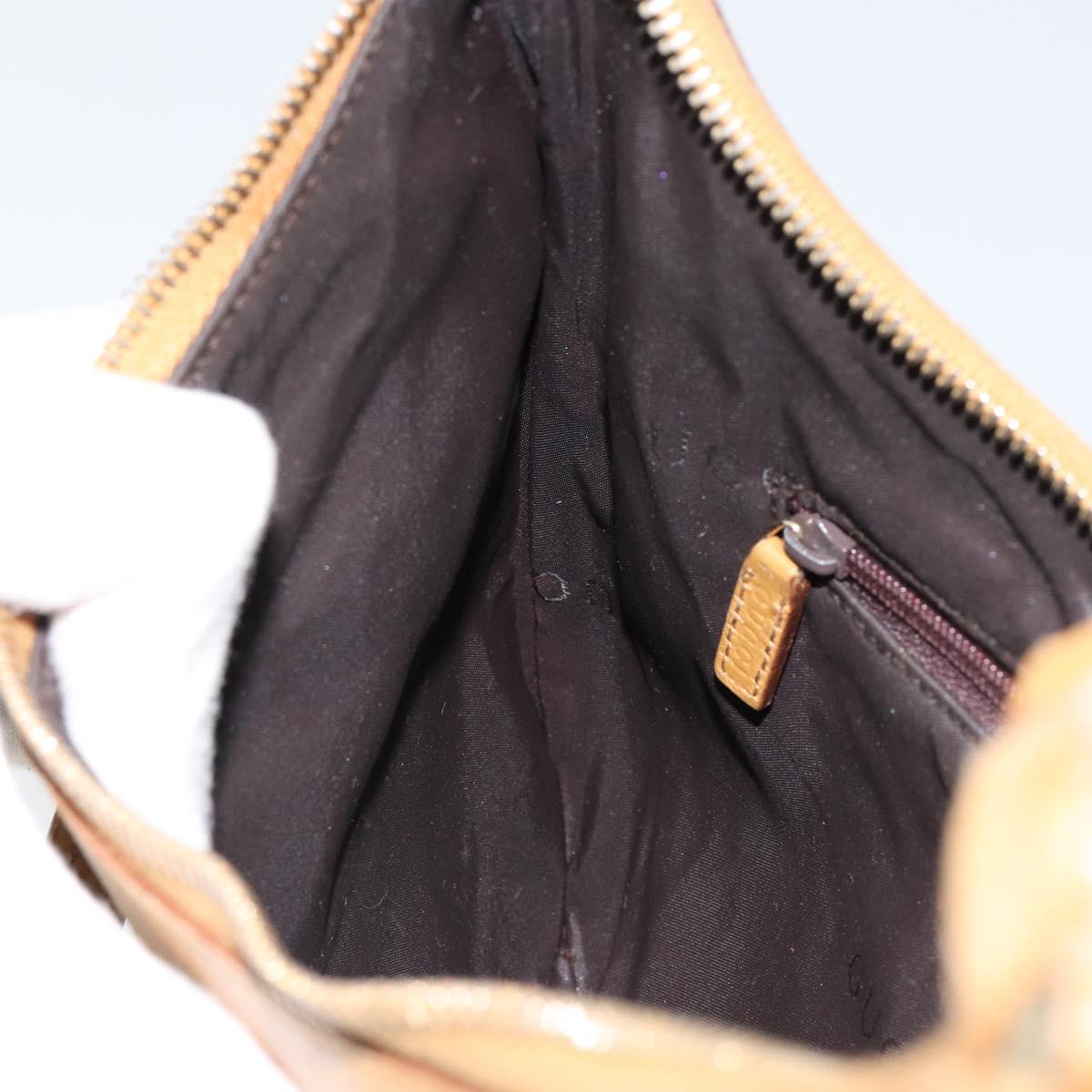 GUCCI GG Canvas Hand Bag Beige Gold Auth 155195