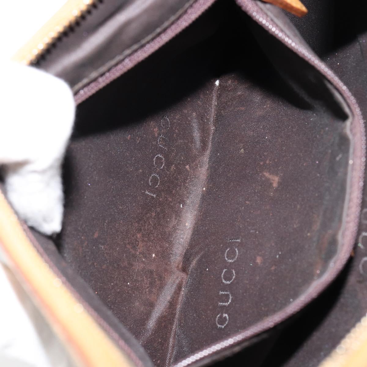 GUCCI GG Canvas Hand Bag Beige Gold Auth 155195