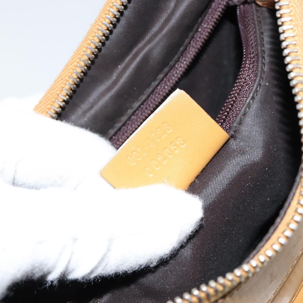 GUCCI GG Canvas Hand Bag Beige Gold Auth 155195