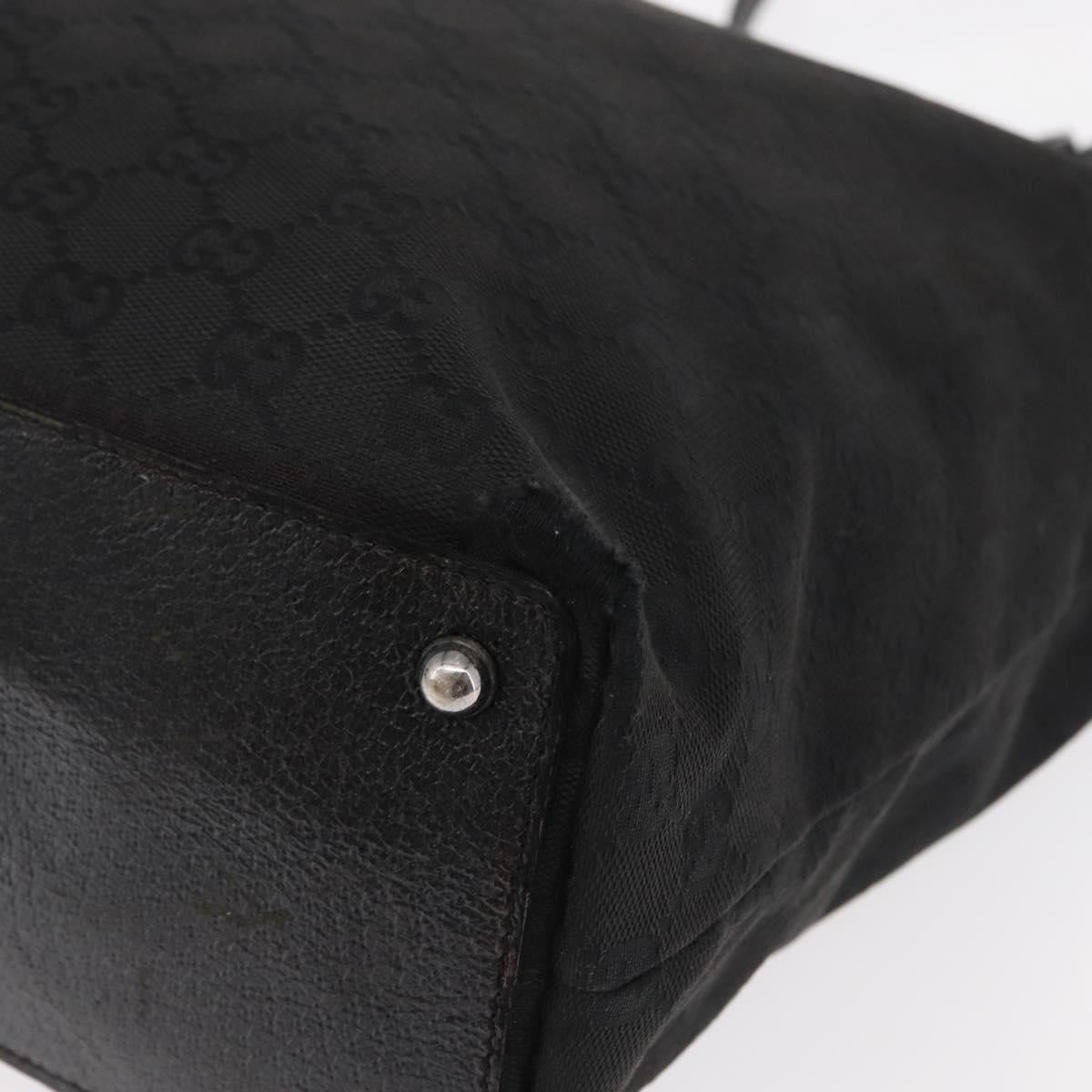 GUCCI GG Canvas Tote Bag Black Silver 120836 Auth 155197