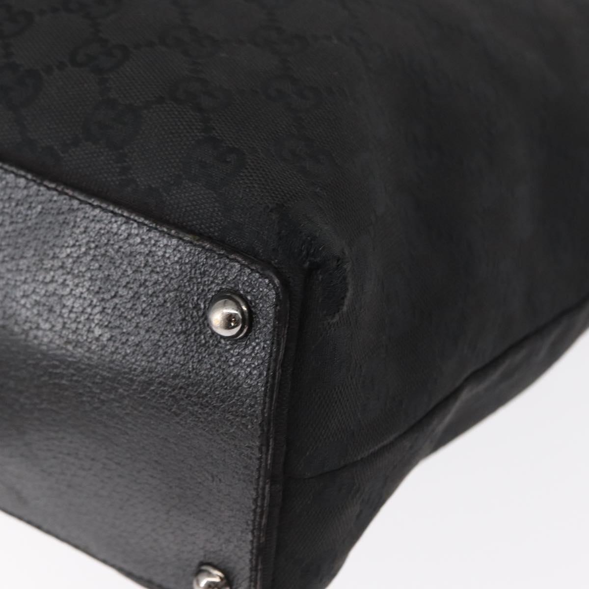 GUCCI GG Canvas Tote Bag Black Silver 120836 Auth 155197