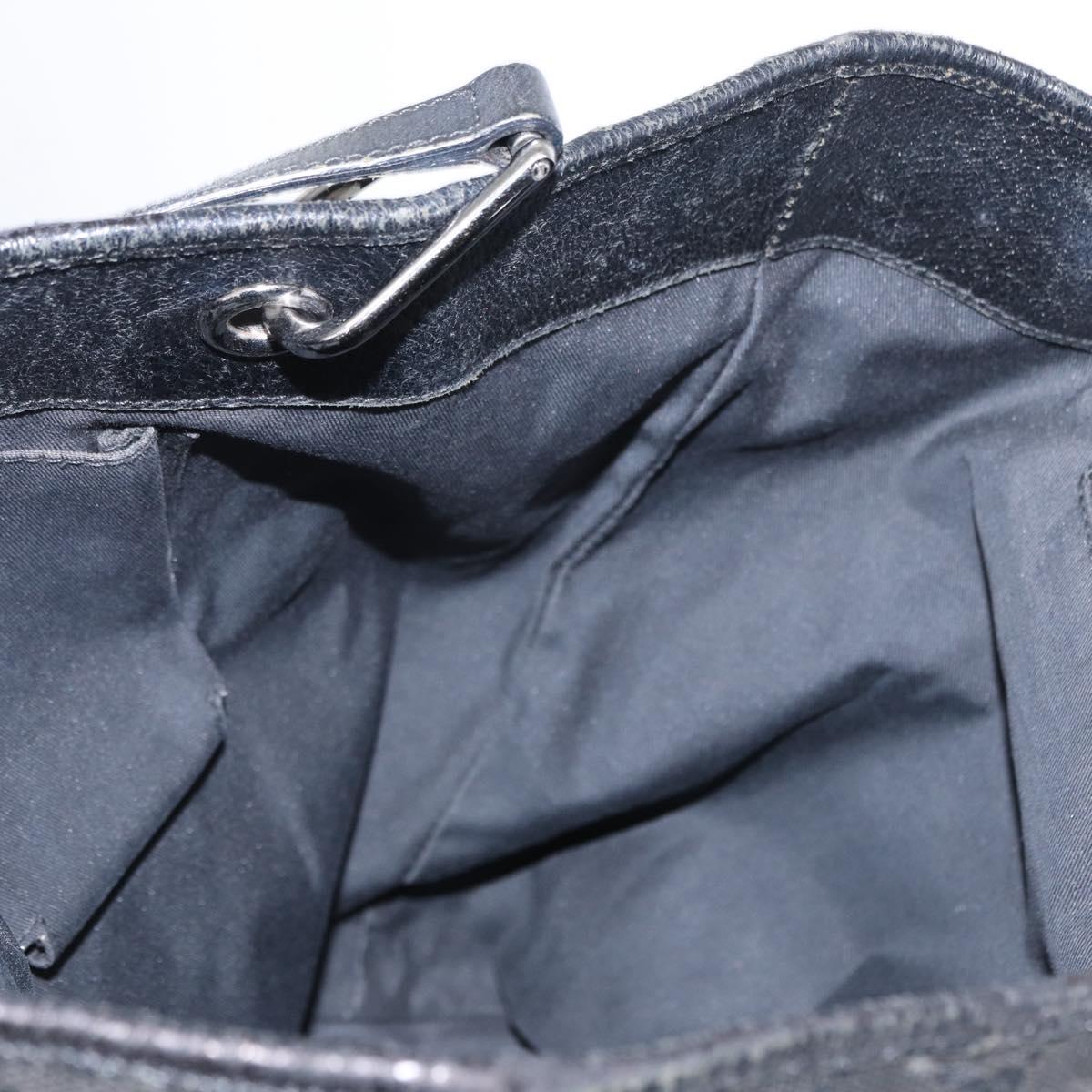 GUCCI GG Canvas Tote Bag Black Silver 120836 Auth 155197