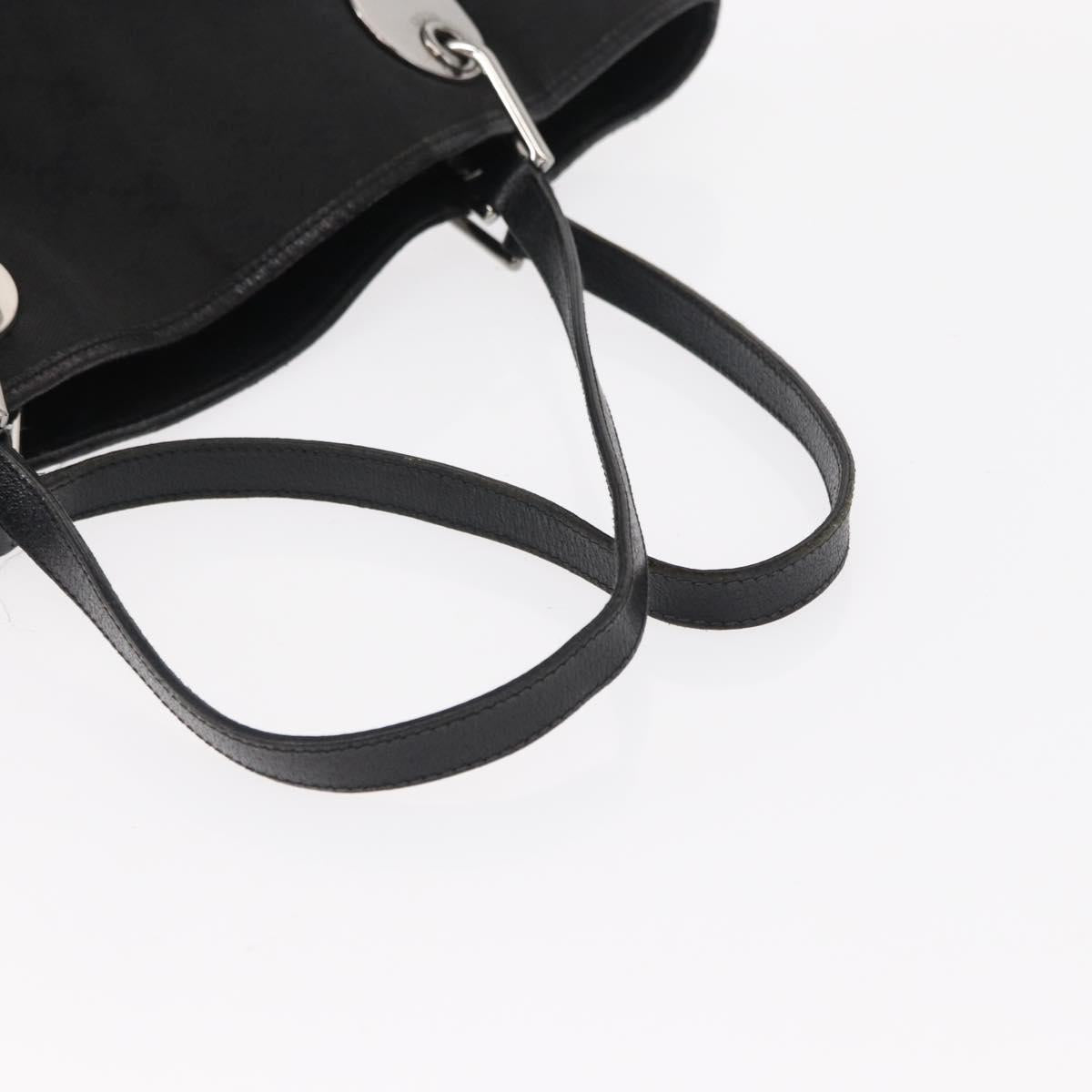 GUCCI GG Canvas Tote Bag Black Silver 120836 Auth 155197