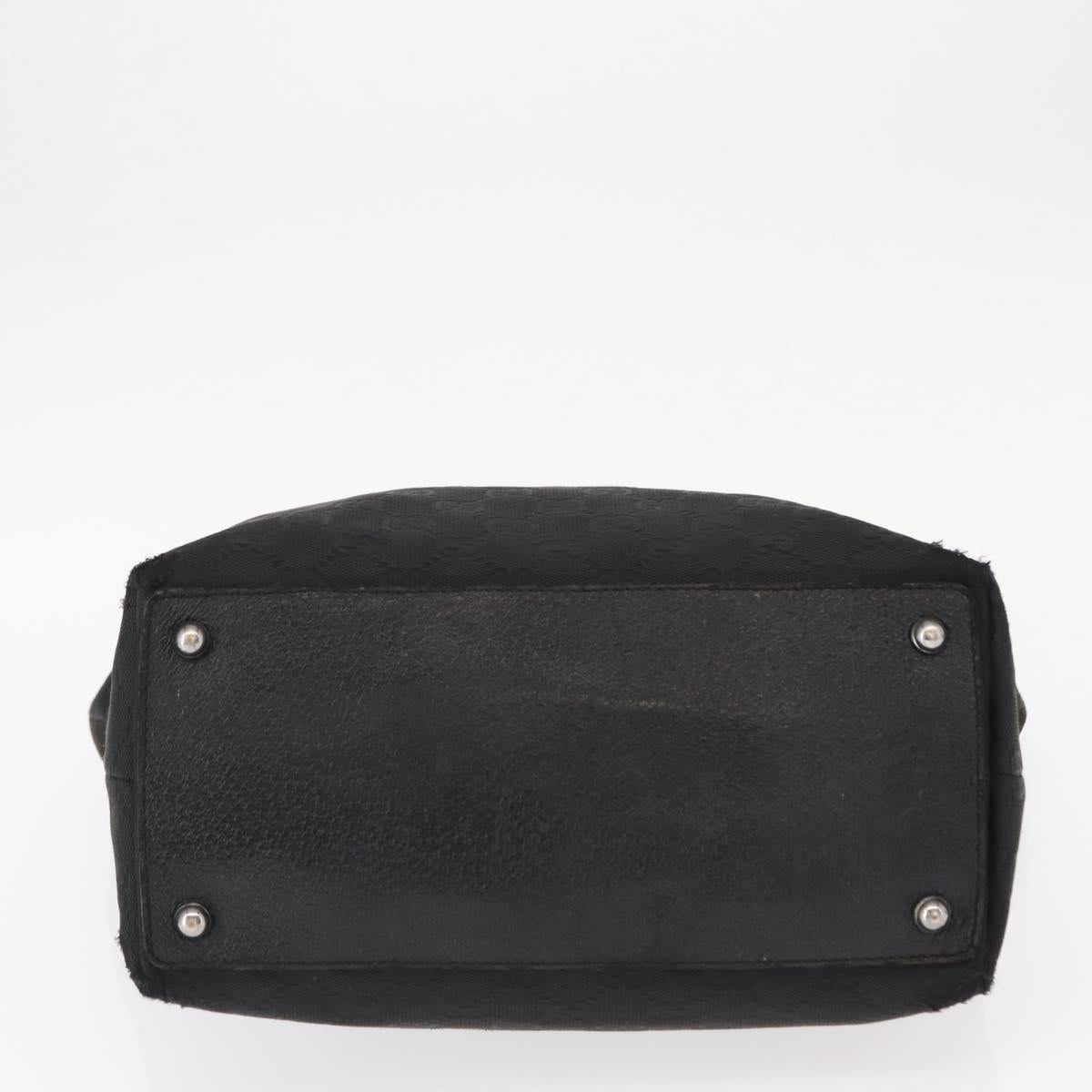 GUCCI GG Canvas Tote Bag Black Silver 120836 Auth 155197