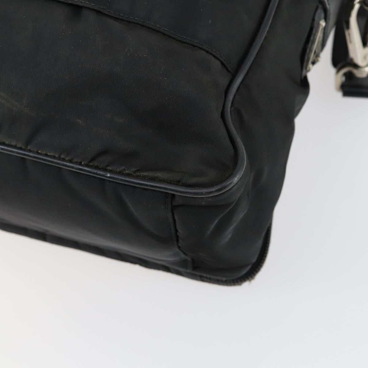 PRADA Business Bag Nylon 2way Black Silver Auth 155199