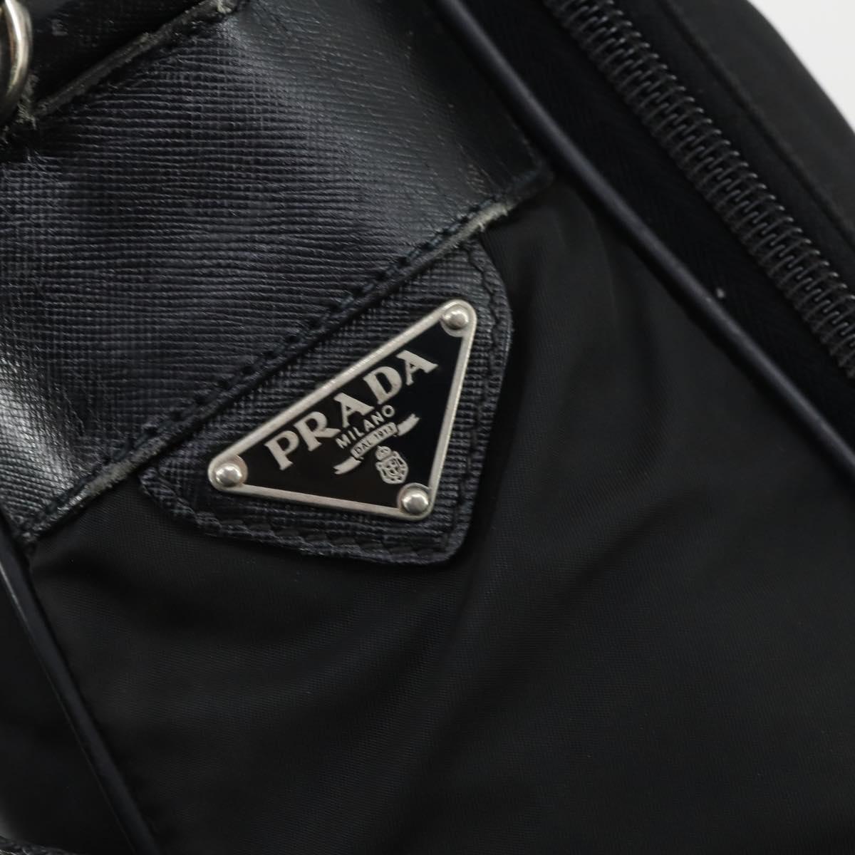 PRADA Business Bag Nylon 2way Black Silver Auth 155199