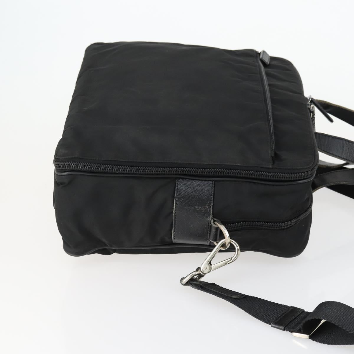 PRADA Business Bag Nylon 2way Black Silver Auth 155199