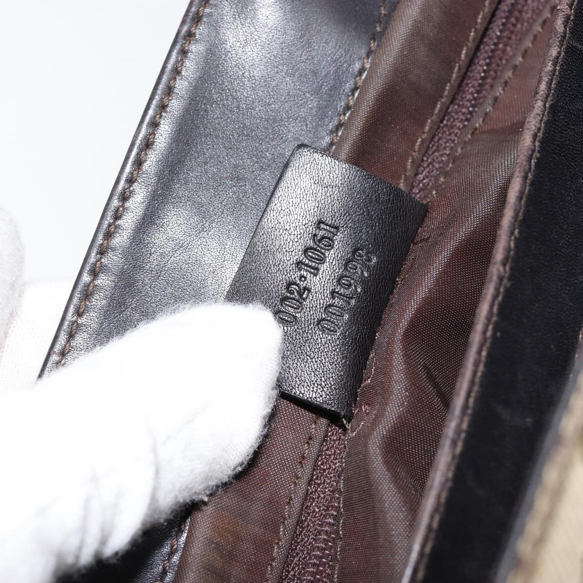 GUCCI Bamboo GG Canvas Hand Bag Beige 002 1061 Auth 155200