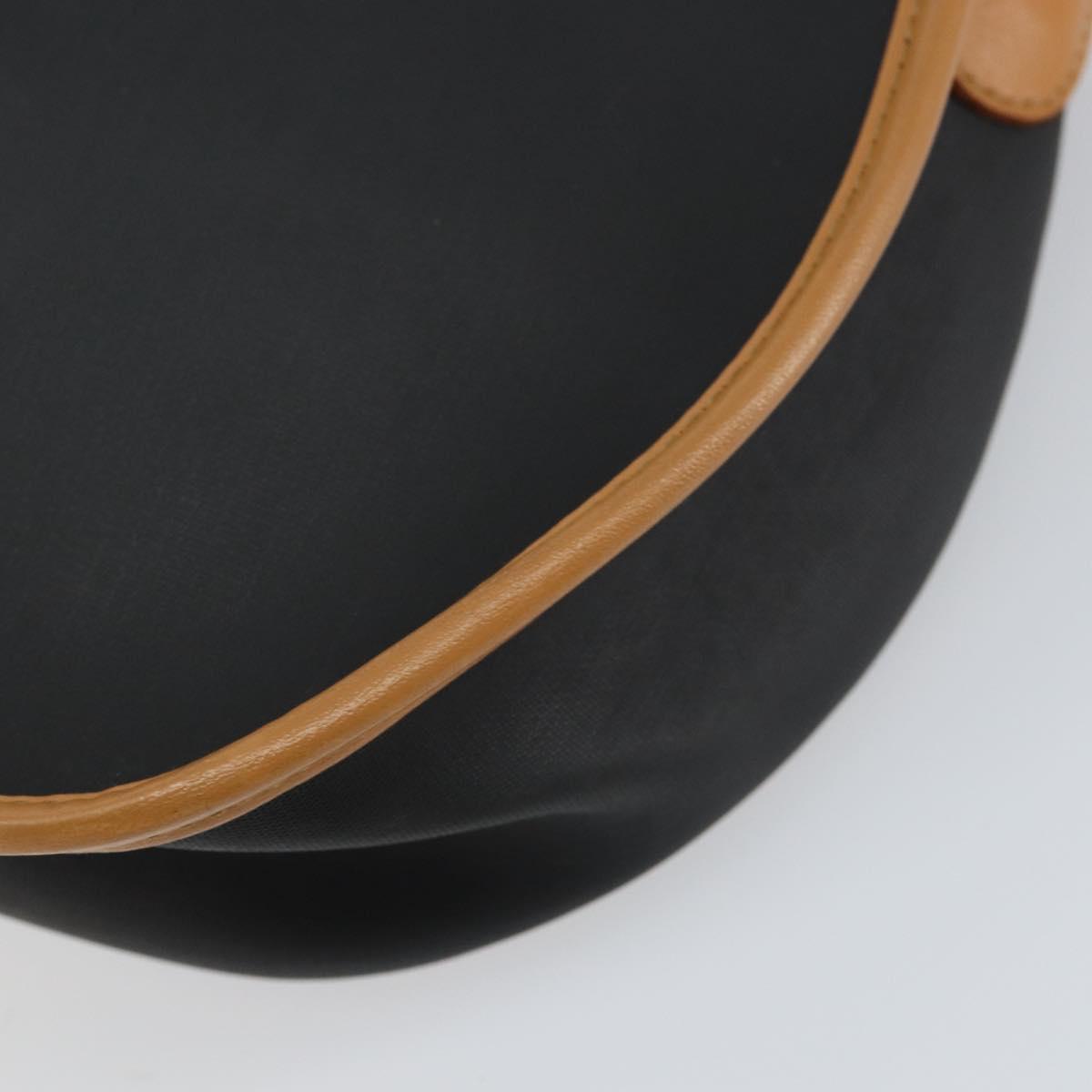 Christian Dior Shoulder Bag PVC Leather Black Gold Auth 155201