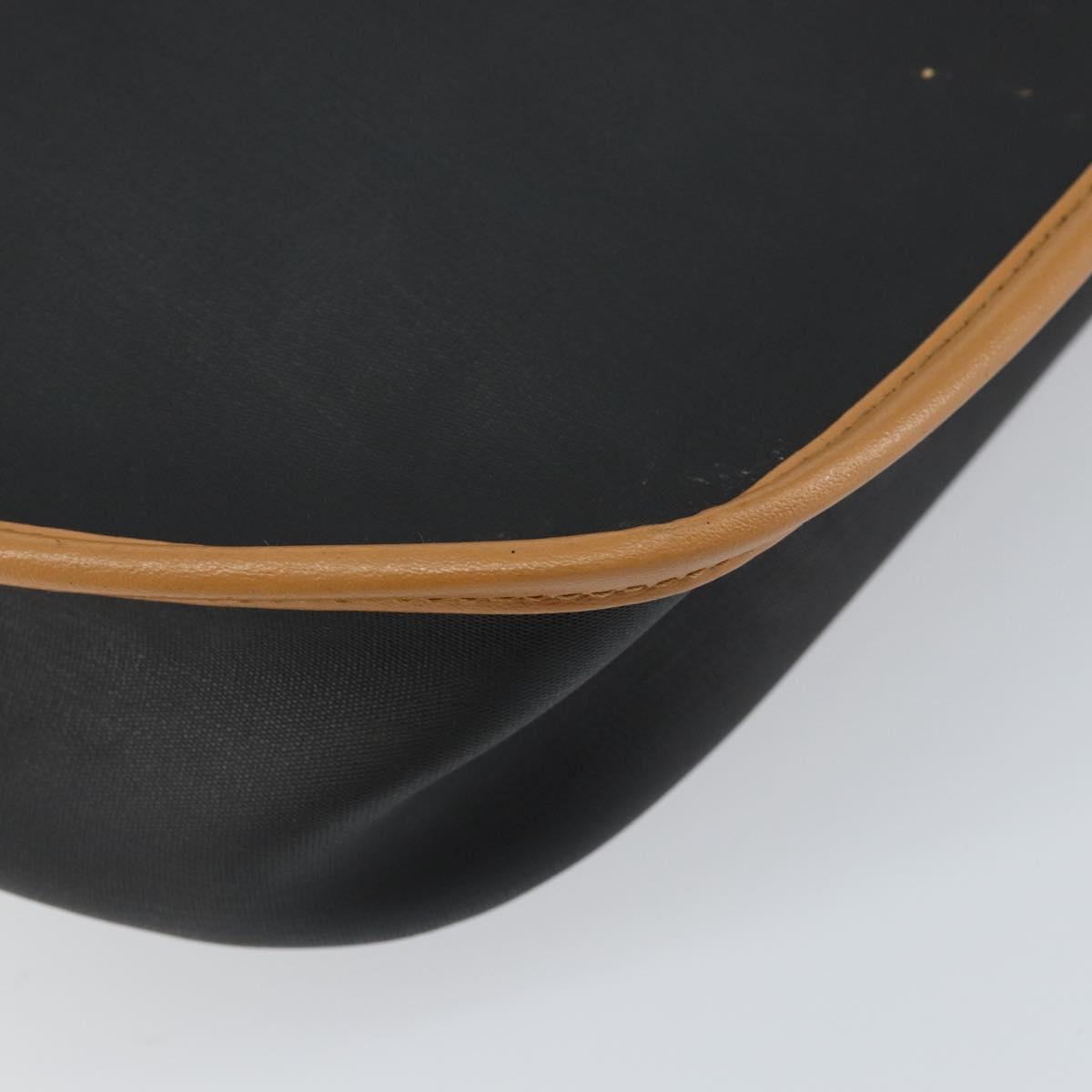 Christian Dior Shoulder Bag PVC Leather Black Gold Auth 155201