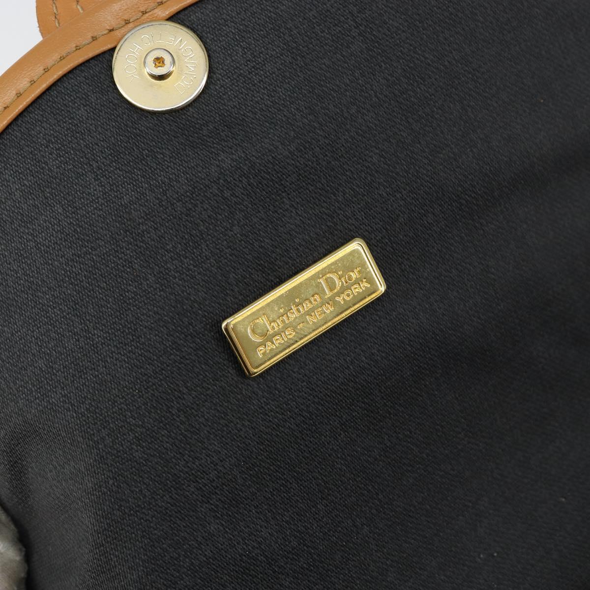 Christian Dior Shoulder Bag PVC Leather Black Gold Auth 155201