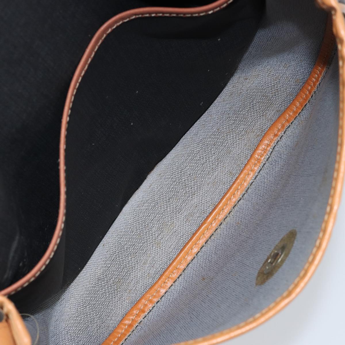 Christian Dior Shoulder Bag PVC Leather Black Gold Auth 155201