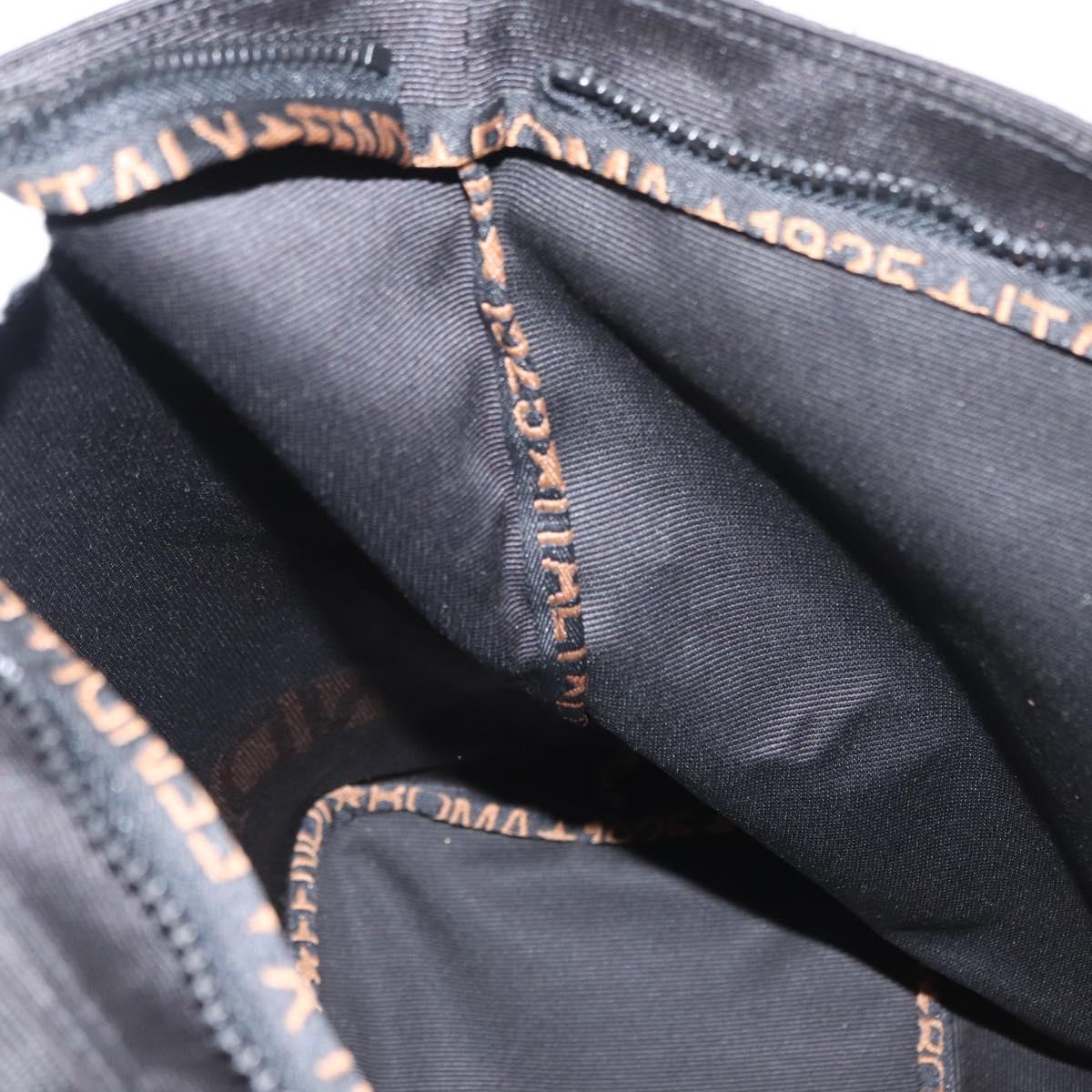 FENDI Hand Bag Nylon Black Auth 155203