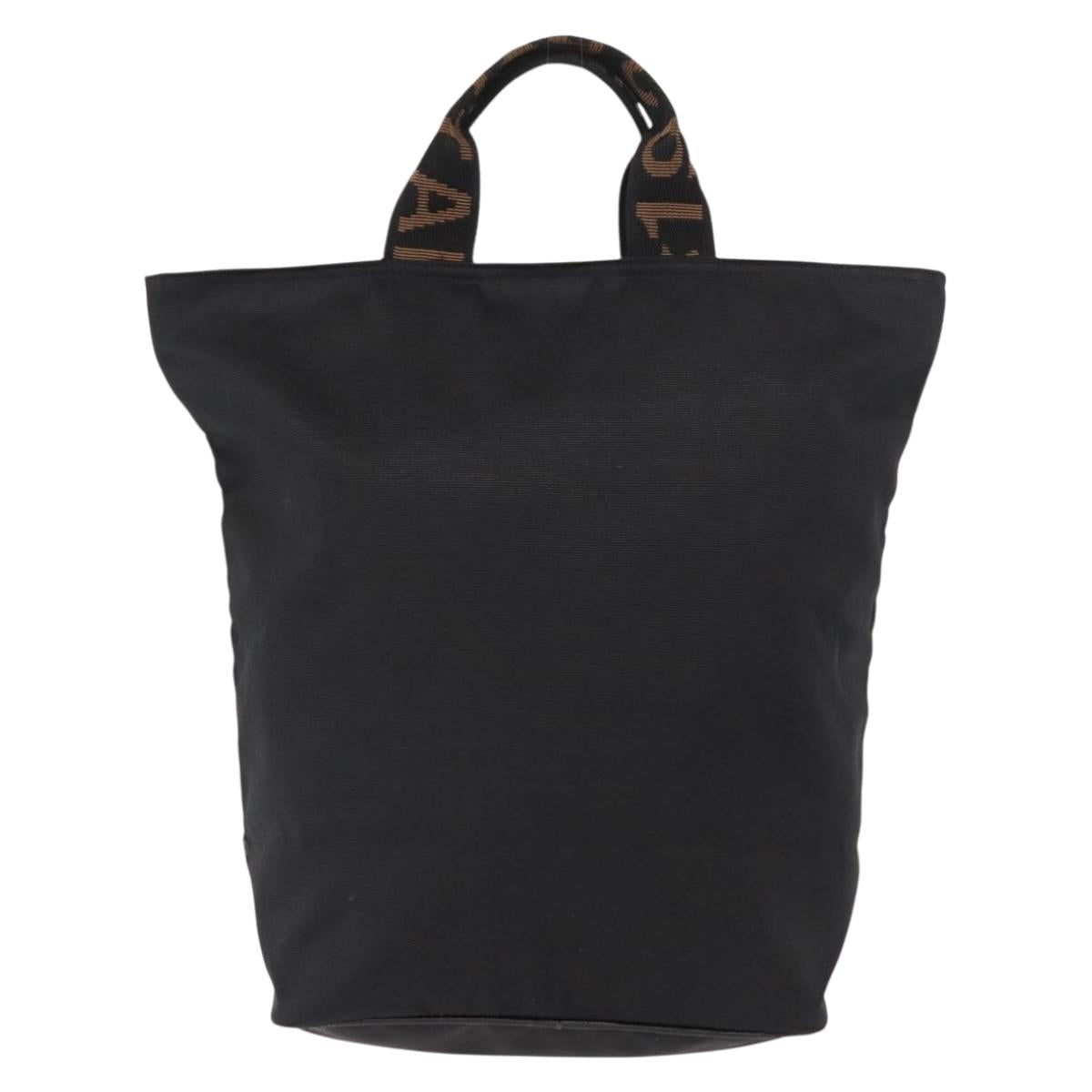 FENDI Hand Bag Nylon Black Auth 155203