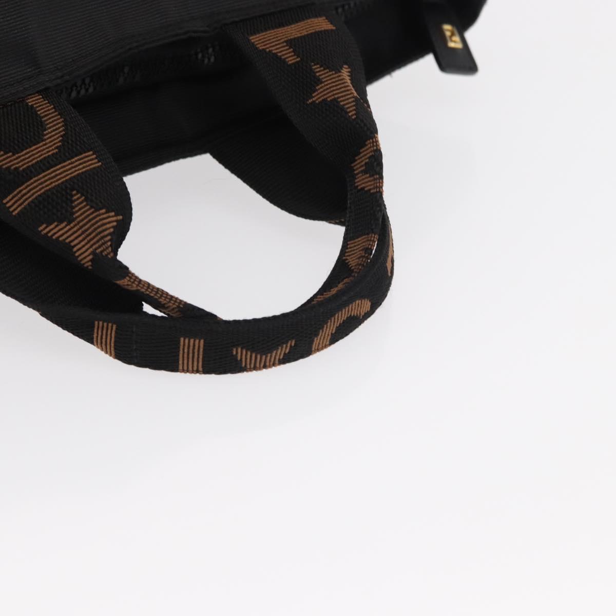 FENDI Hand Bag Nylon Black Auth 155203