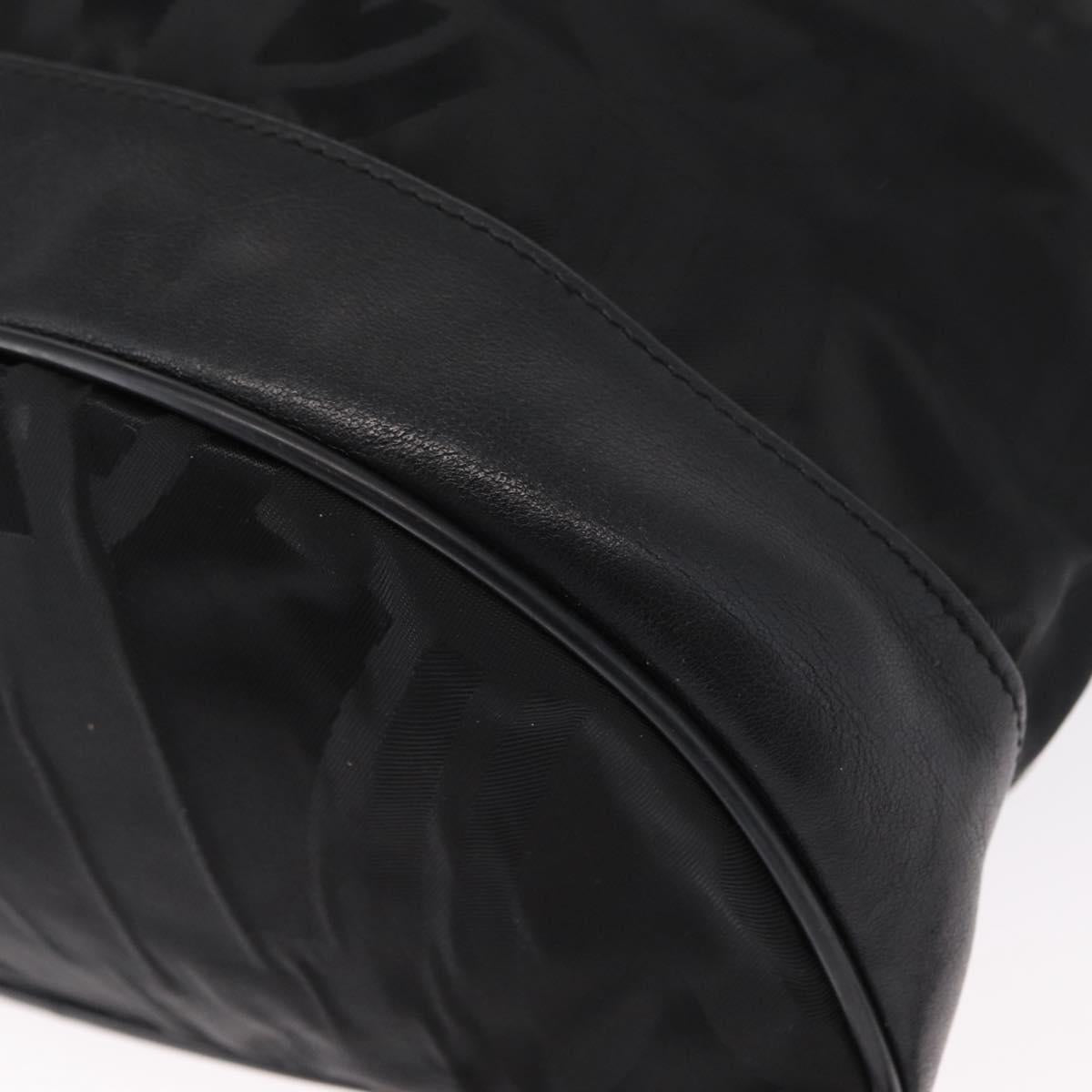 Salvatore Ferragamo Gancini Backpack Nylon Black Silver Auth 155204